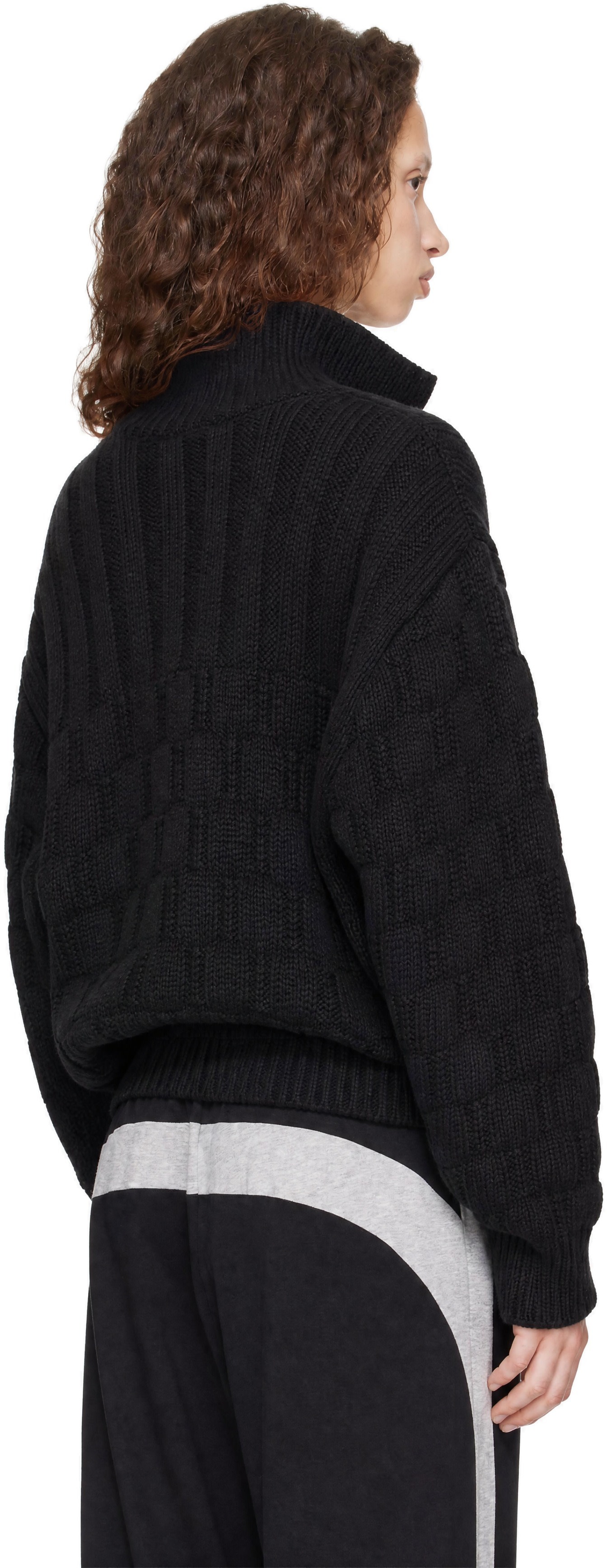 Dries Van Noten: Black Textured Wool Cardigan | SSENSE
