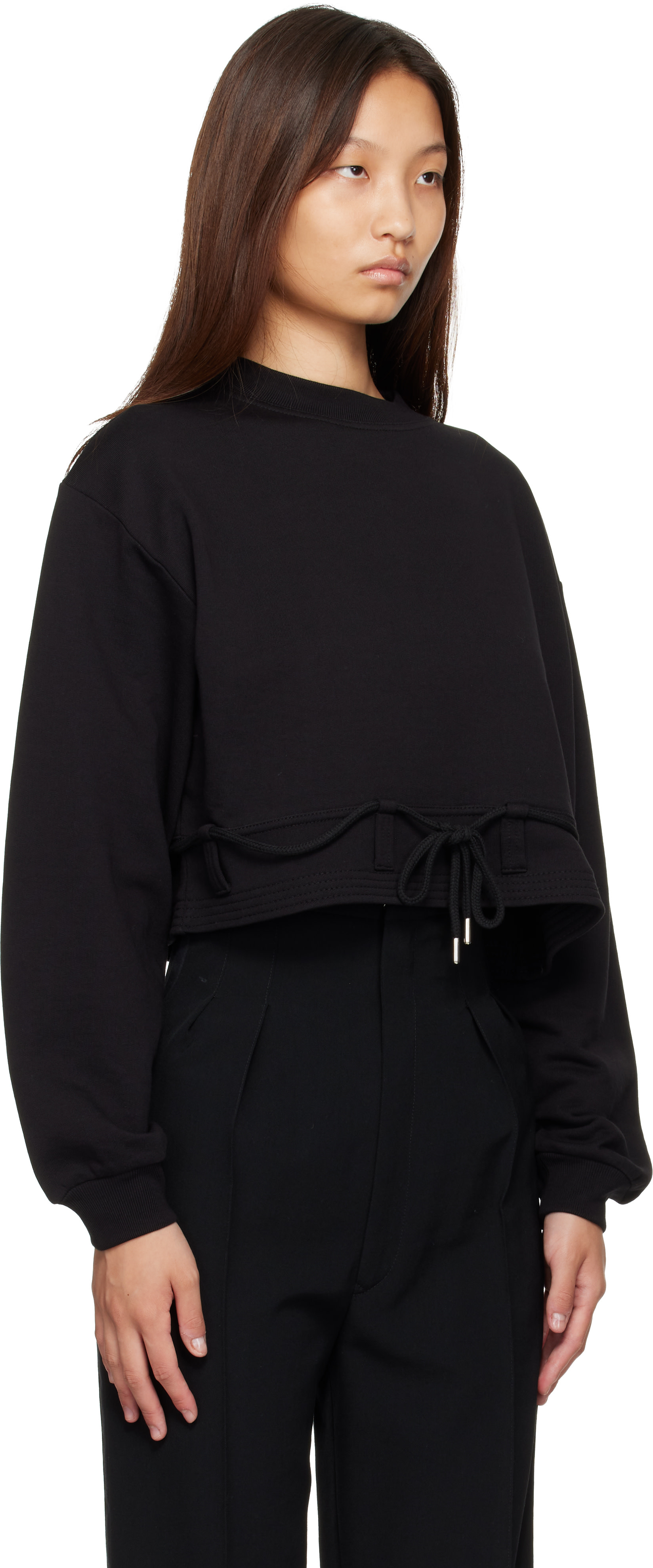【美品】dries van noten 19AW スウェット　黒 Dries Van Noten: Black Cropped Sweatshirt | SSENSE