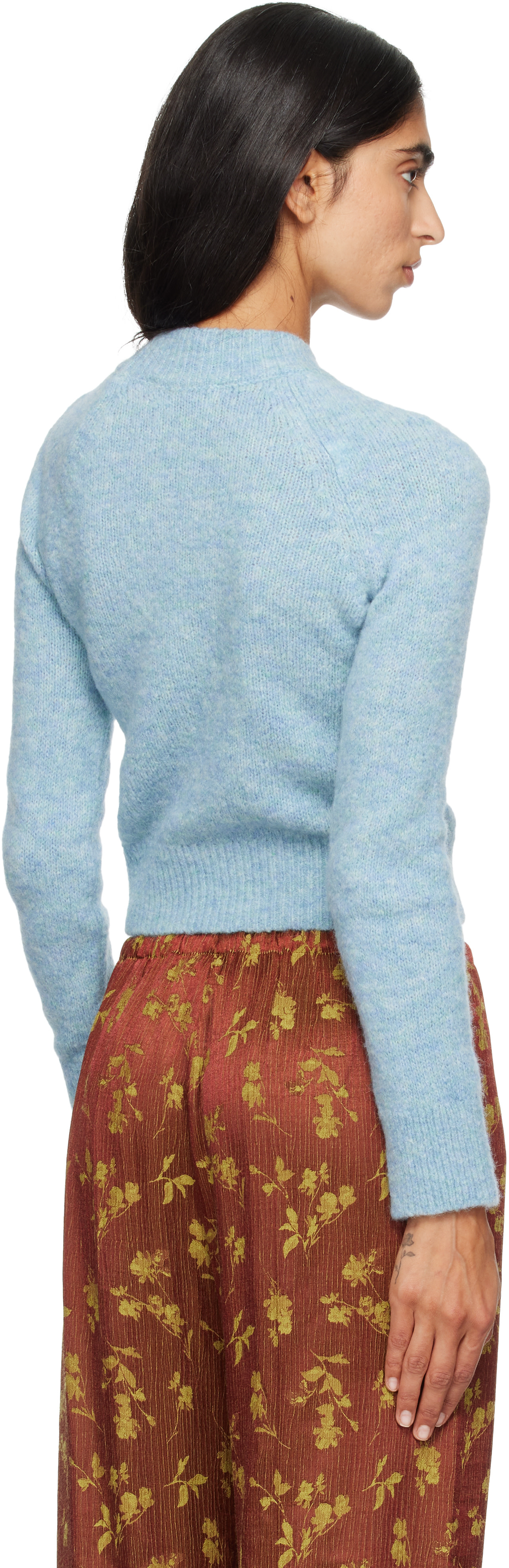 Dries Van Noten - Pull bleu en alpaga