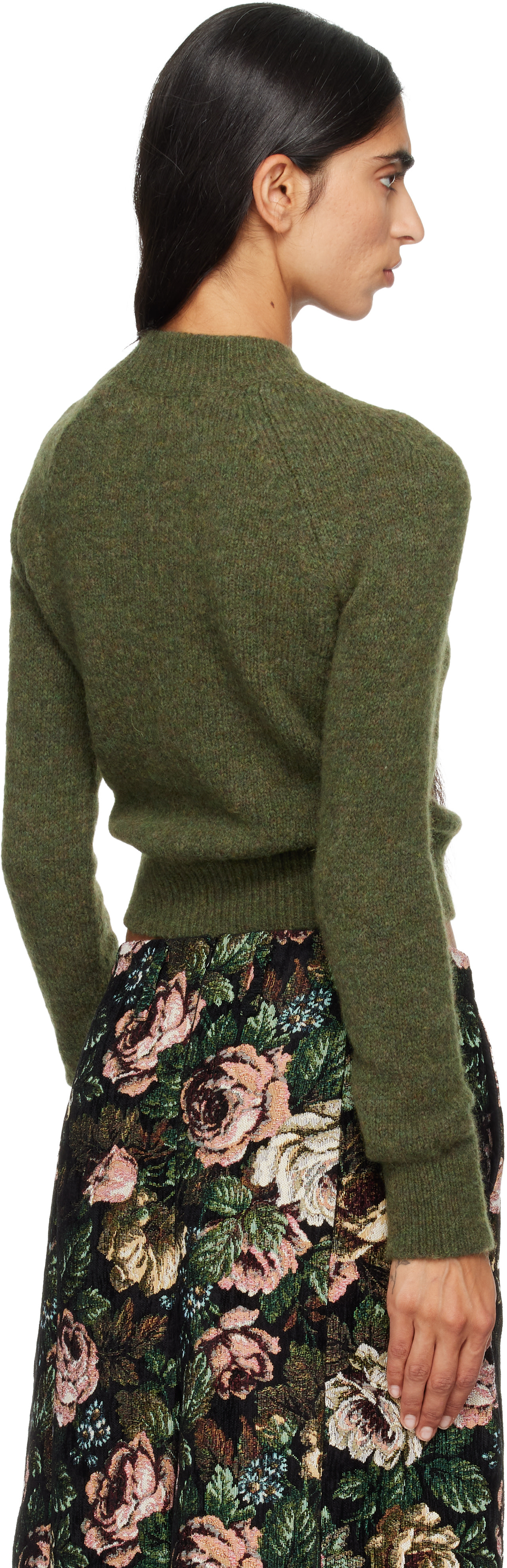 Dries Van Noten - Pull kaki en alpaga