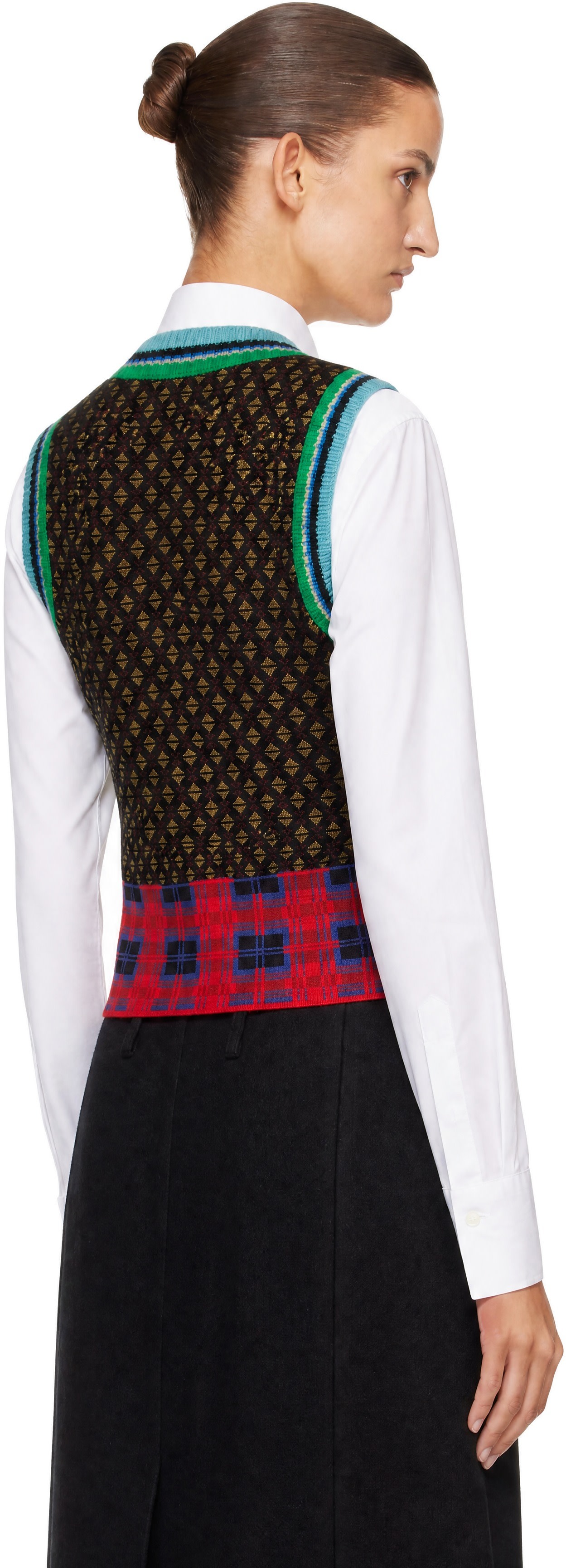 Dries Van Noten: Multicolor Jacquard Wool Sweater Vest | SSENSE