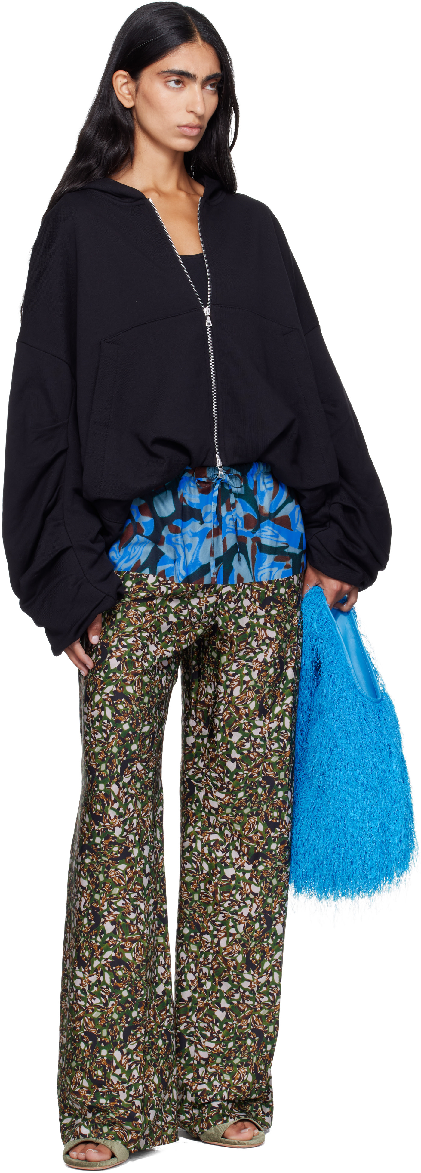 Dries Van Noten - Pull à capuche Hannett Tris noir