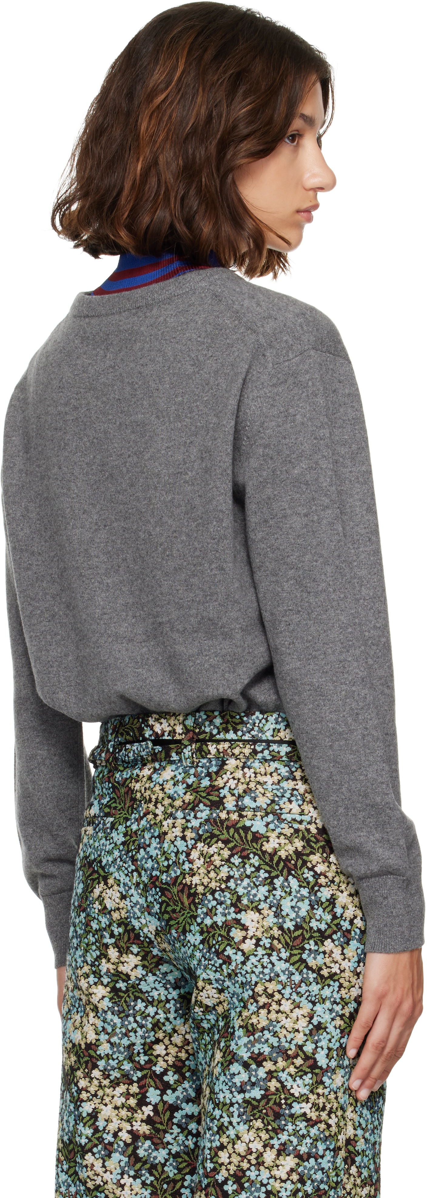 Dries Van Noten - Pull gris en cachemire