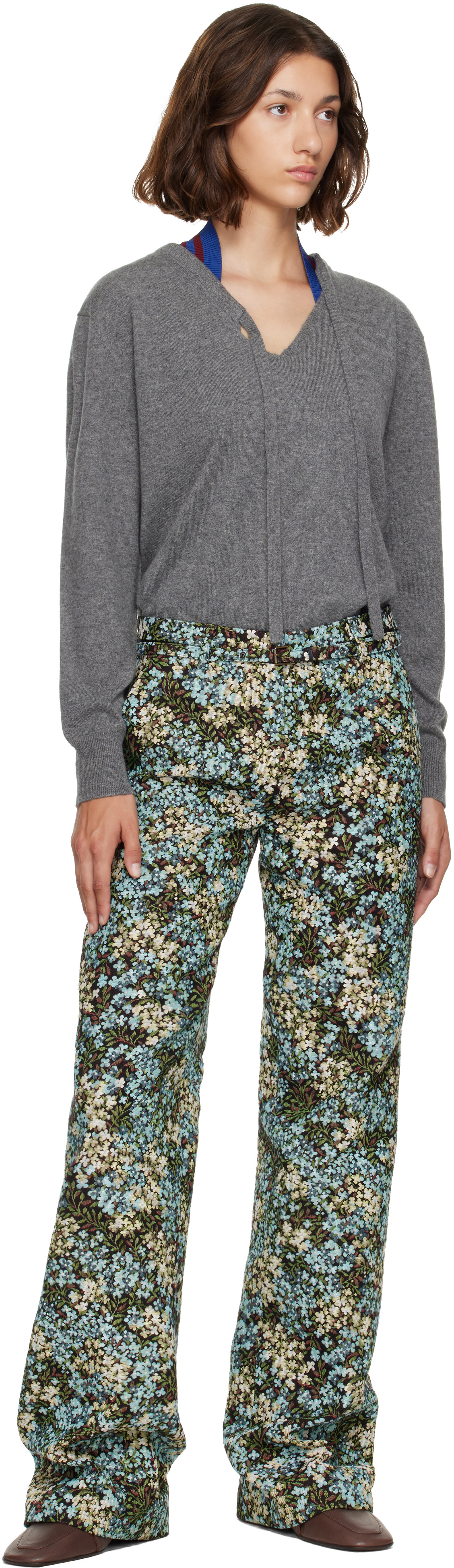 Dries Van Noten - Pull gris en cachemire