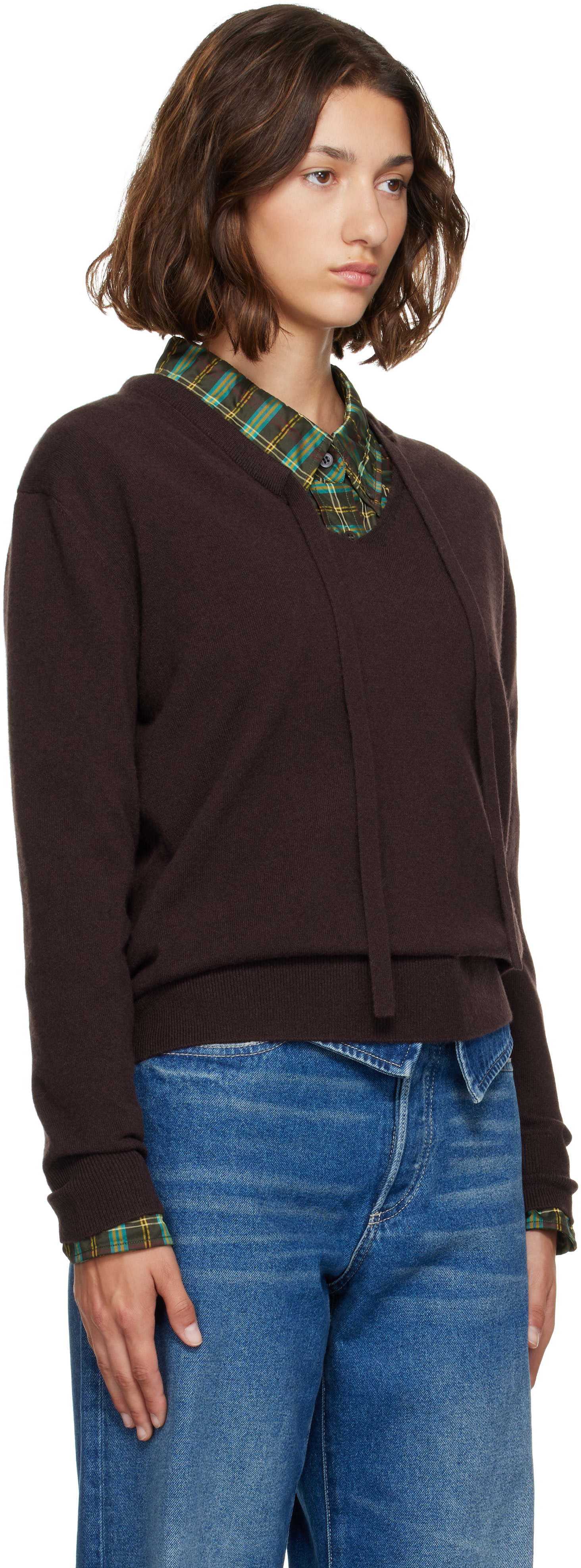 Dries Van Noten - Pull brun en cachemire