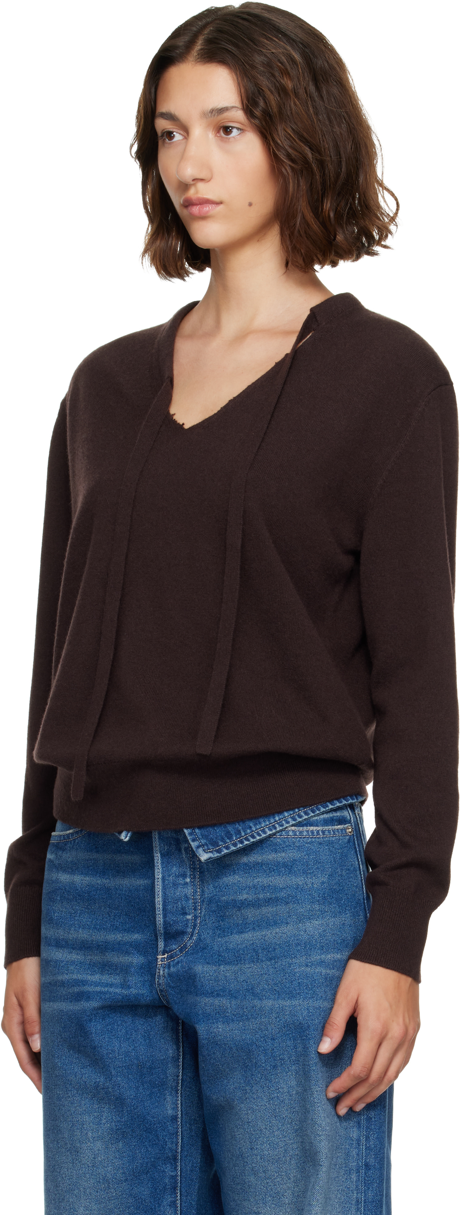 Dries Van Noten - Pull brun en cachemire