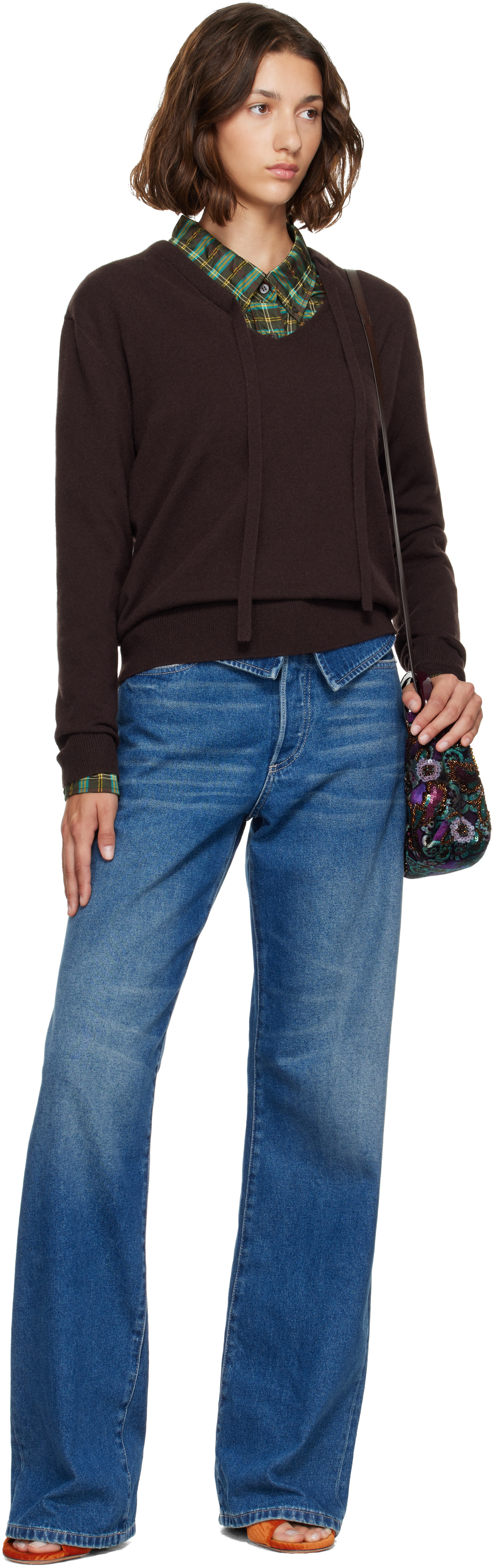Dries Van Noten - Pull brun en cachemire