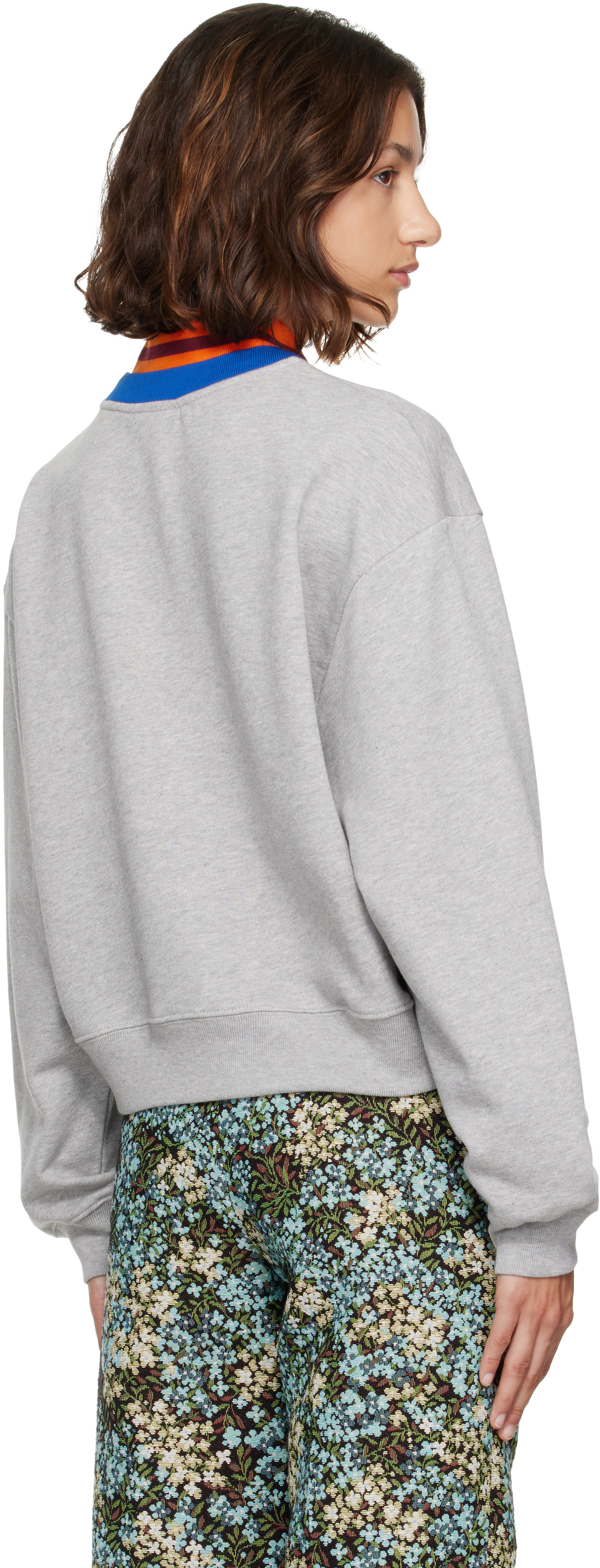Dries Van Noten - Pull molletonné gris en coton