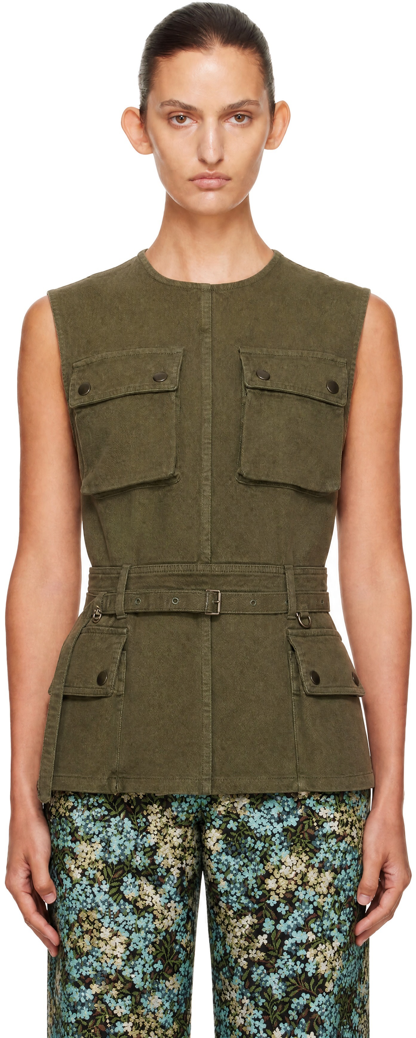 Dries Van Noten - Haut utilitaire surteint vert
