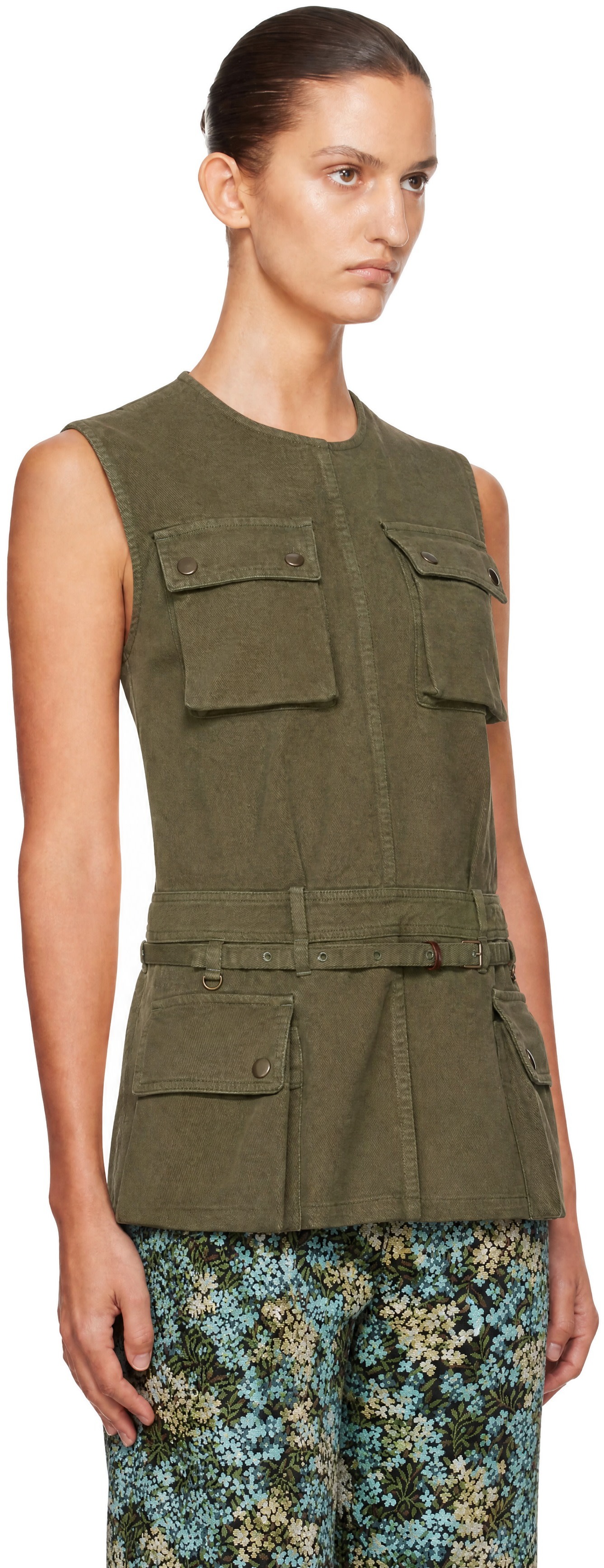 Dries Van Noten - Haut utilitaire surteint vert