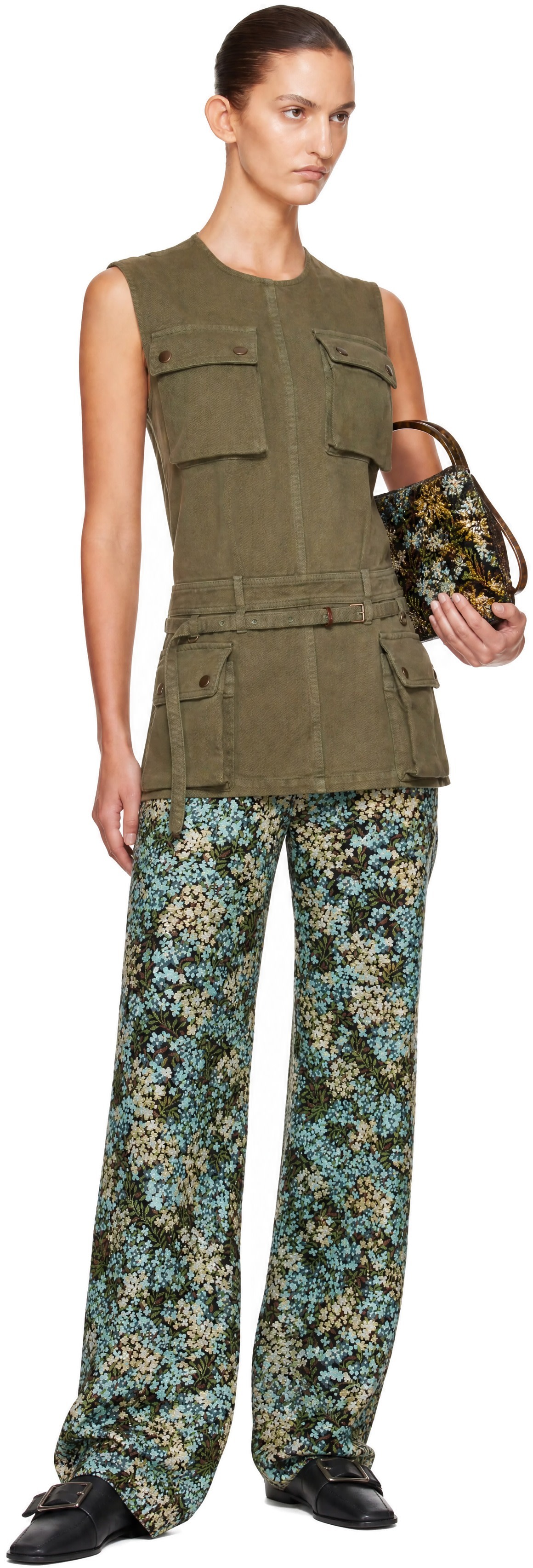 Dries Van Noten - Haut utilitaire surteint vert