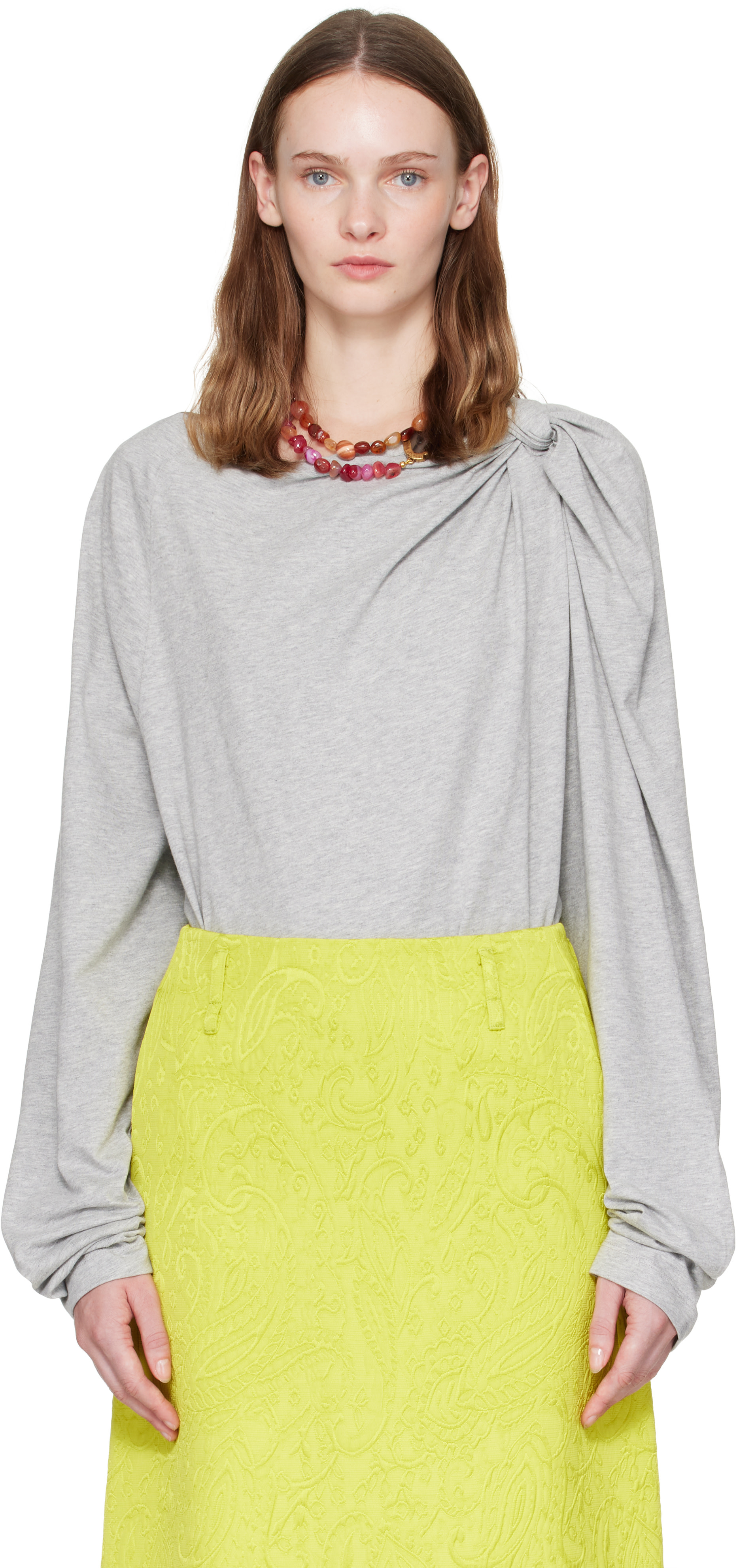 Dries Van Noten: Gray Cotton Jersey T-shirt | SSENSE