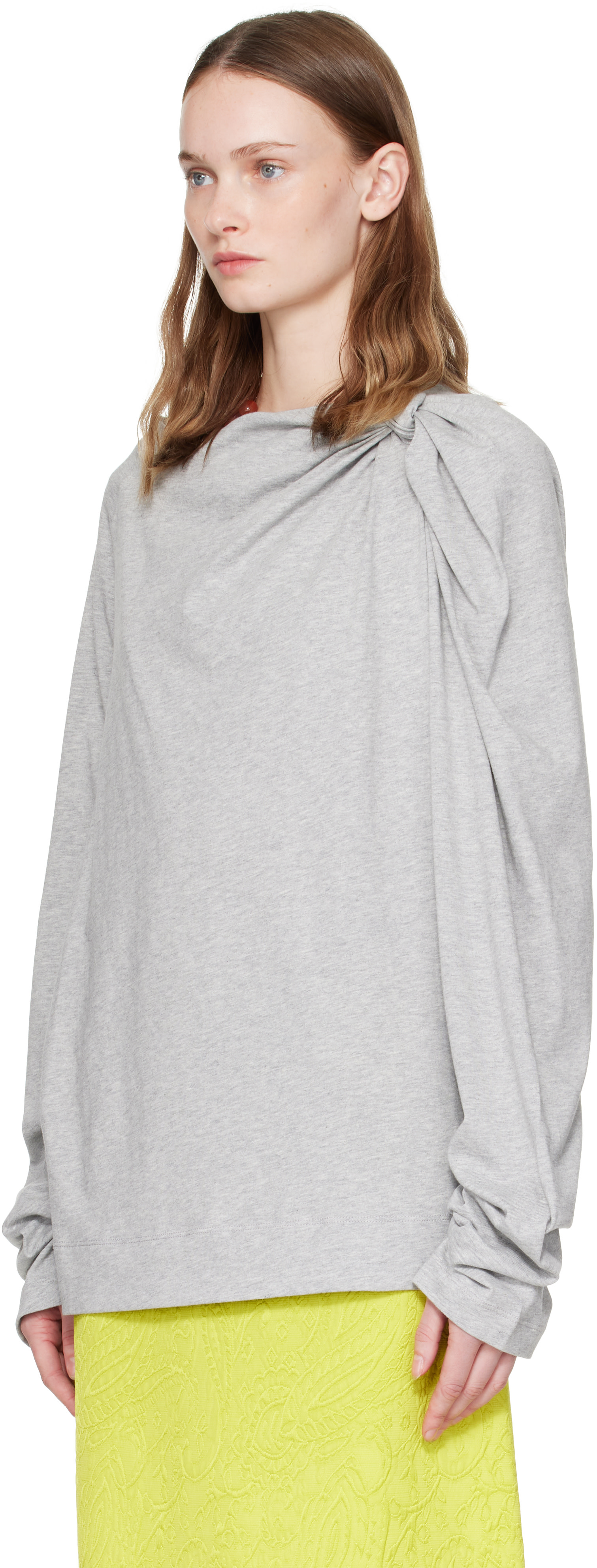 DRIES VAN NOTEN クルーネックTシャツ グレー Dries Van Noten: Gray Cotton Jersey T-shirt | SSENSE