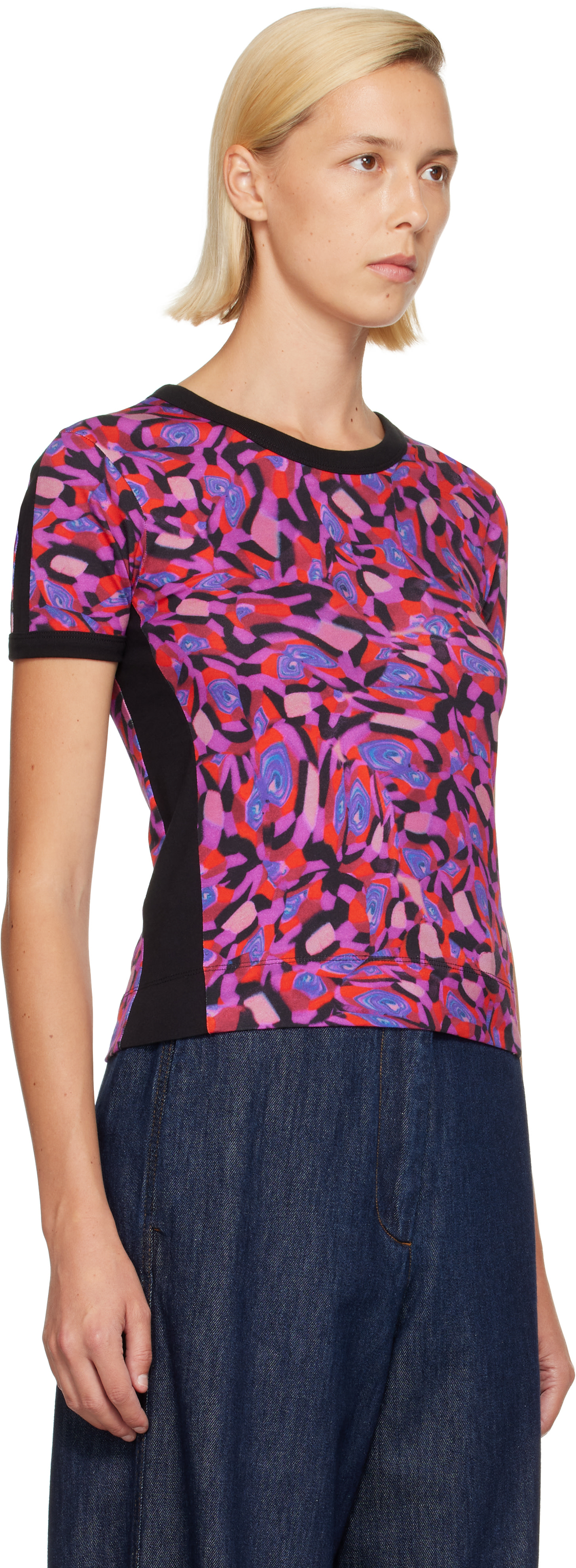 Dries Van Noten: Pink Fitted Contrast T-shirt | SSENSE Australia