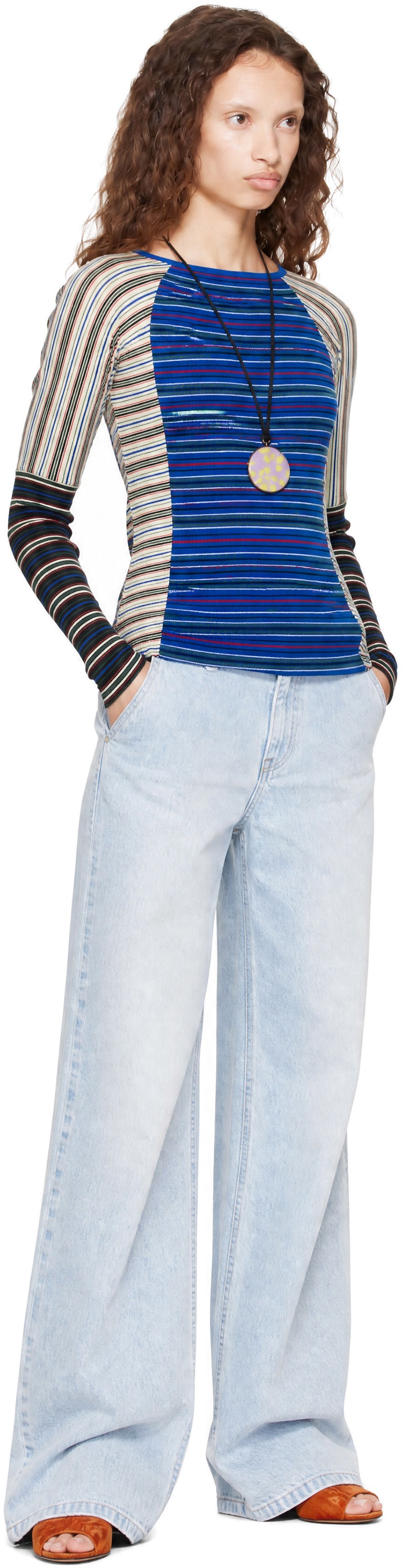 Dries Van Noten: Blue Ribbed Cotton Top | SSENSE
