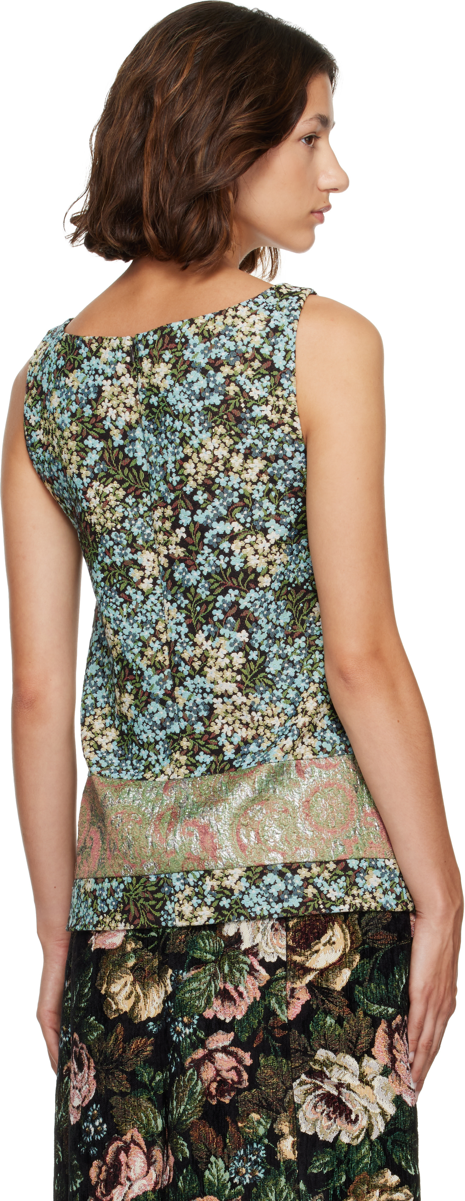 Dries Van Noten トップス Dries Van Noten: ブルー フローラル トップス | SSENSE 日本