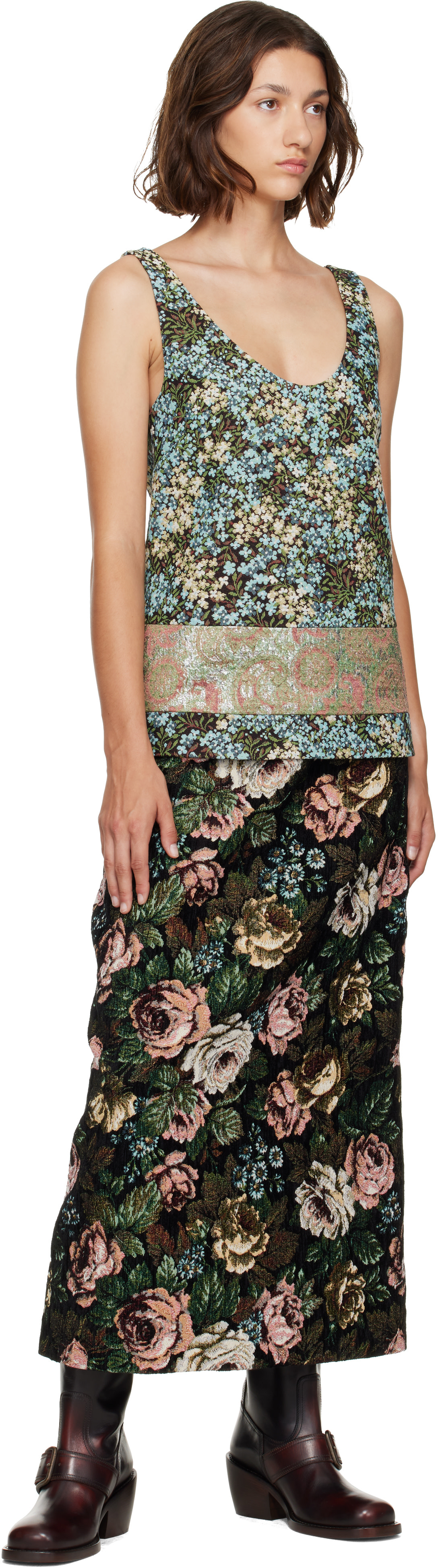 Dries Van Noten: Blue Floral Top | SSENSE