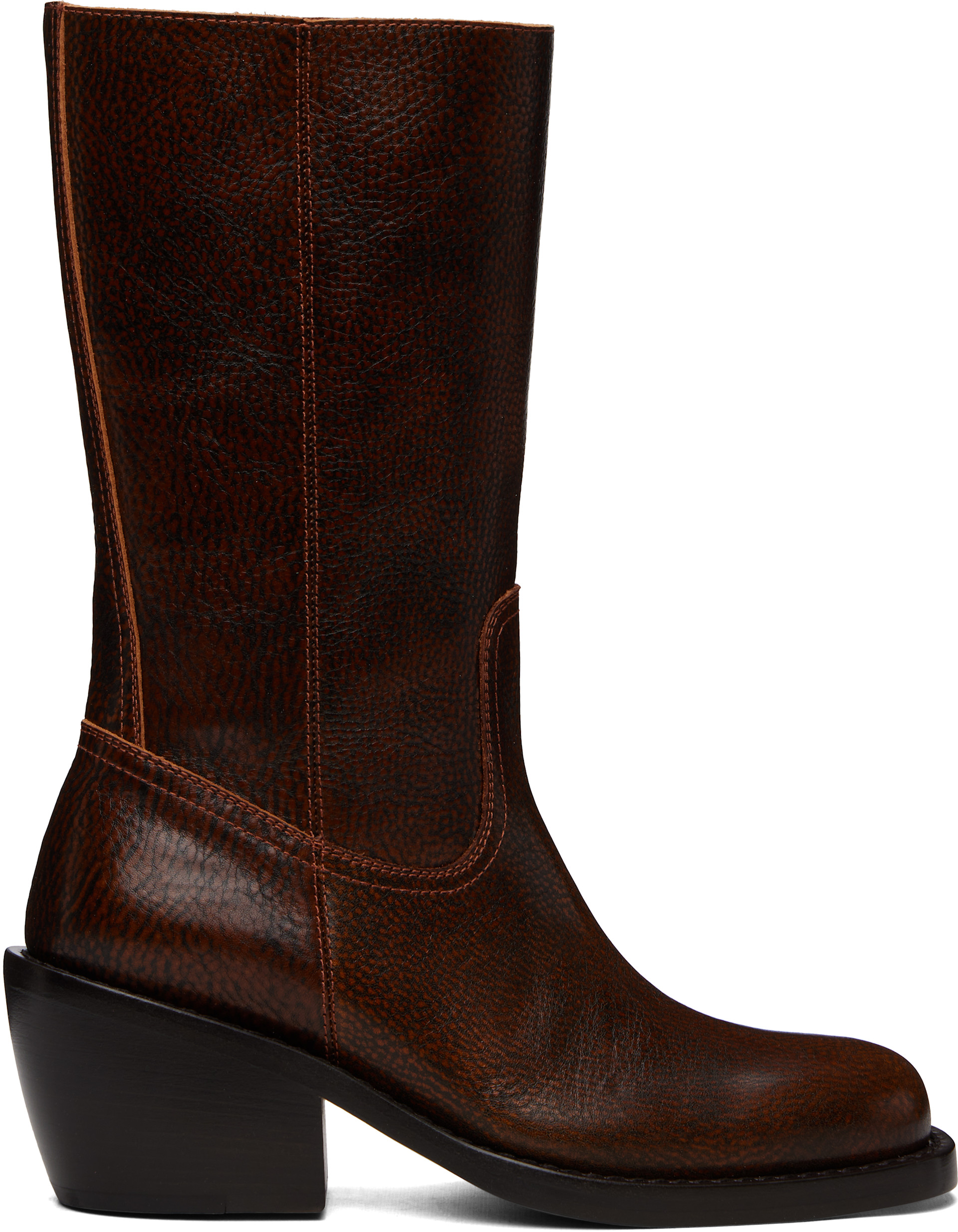 Dries Van Noten - Bottes brunes en cuir