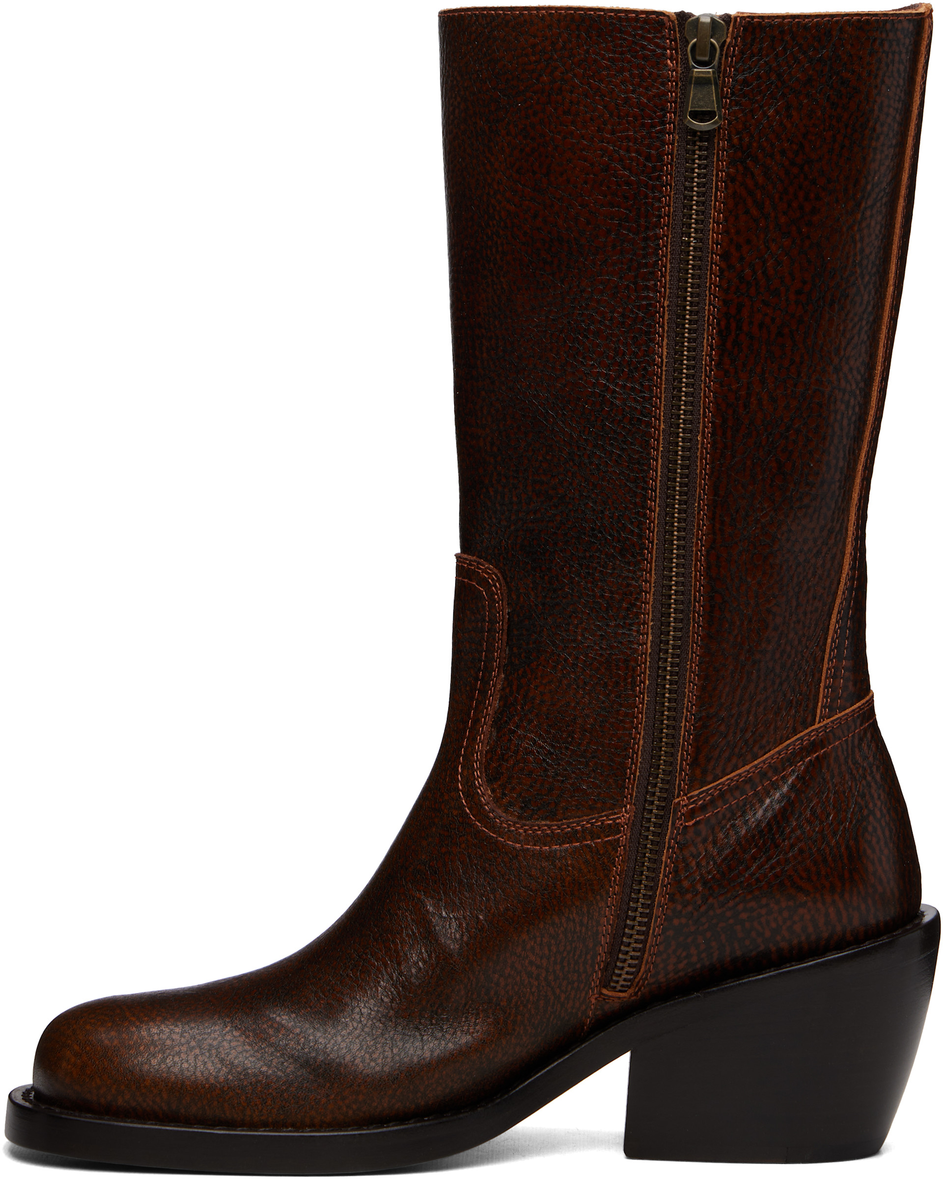 Dries Van Noten - Bottes brunes en cuir