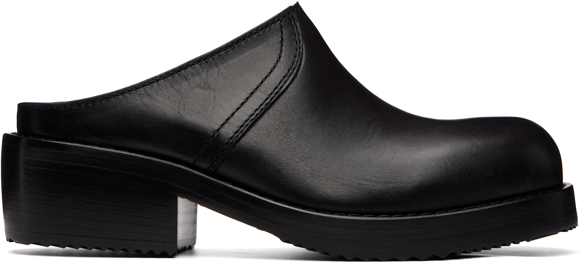 ①DRIES VAN NOTEN 　PODIUM 7290　サイズ34　ブラック Dries Van Noten: Black Leather Workwear Mule Loafers | SSENSE