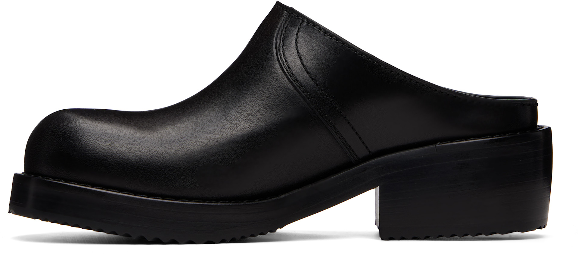 Dries Van Noten: ブラック Workwear レザー ミュール | SSENSE 日本