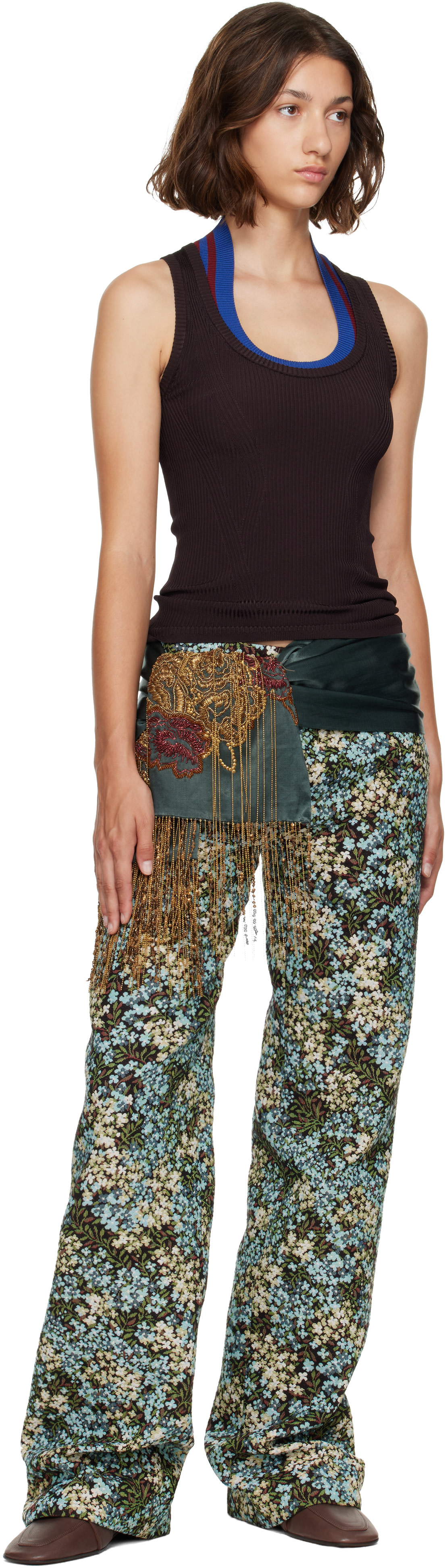 Dries Van Noten - Flâneurs bruns en cuir