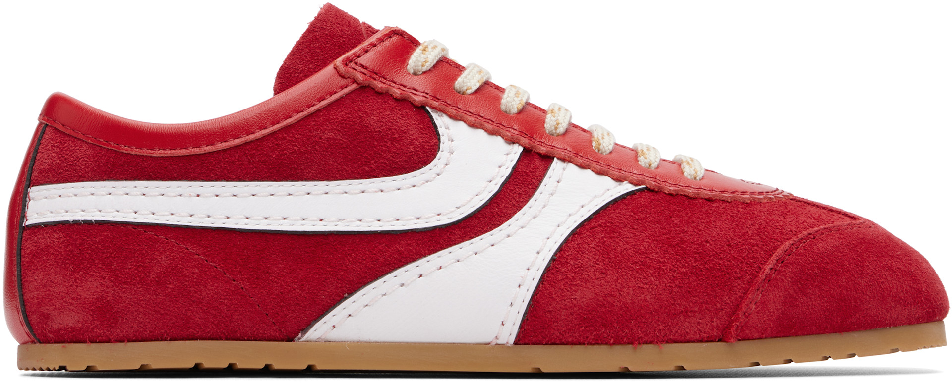 Dries Van Noten - Baskets rouges en suède