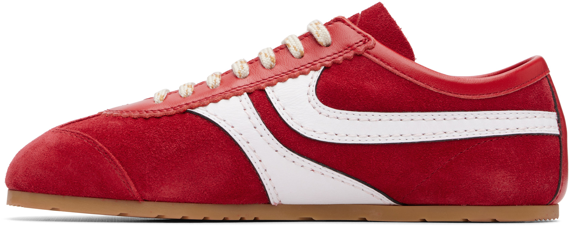 Dries Van Noten - Baskets rouges en suède