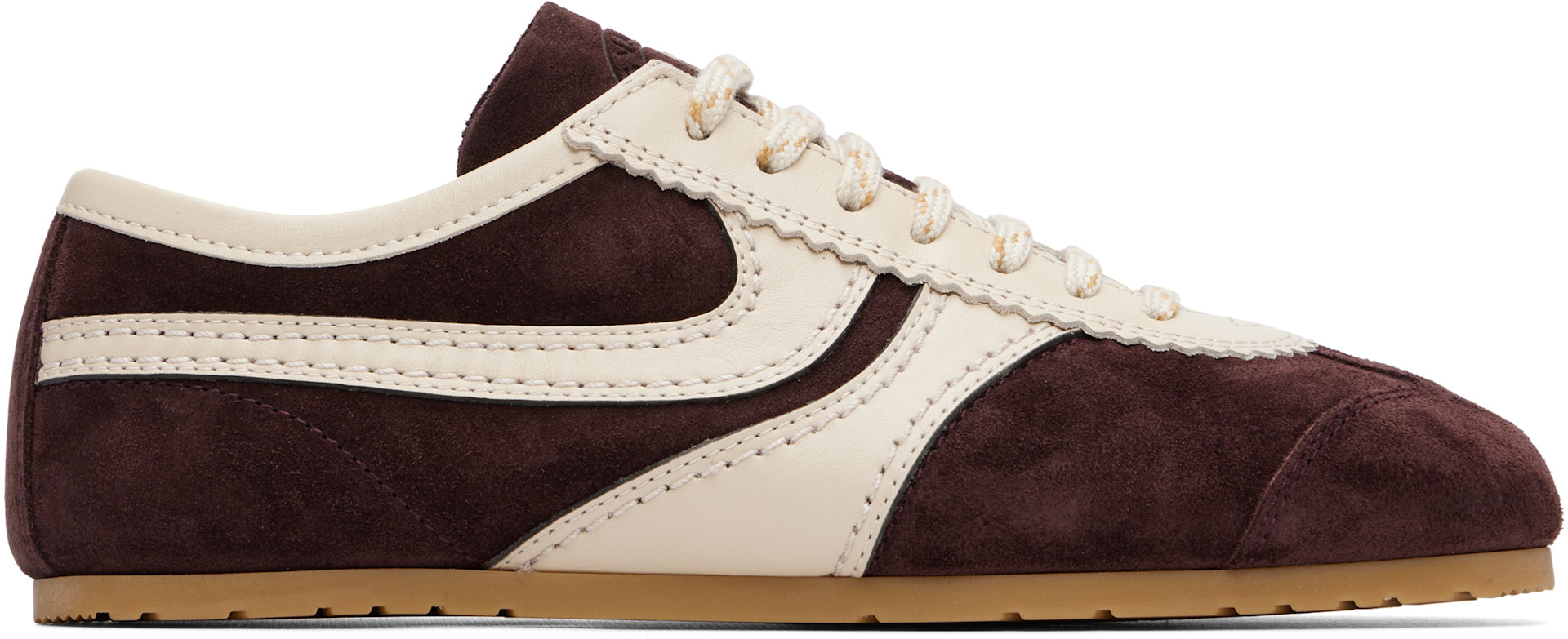 Dries Van Noten - Baskets bourgogne en suède