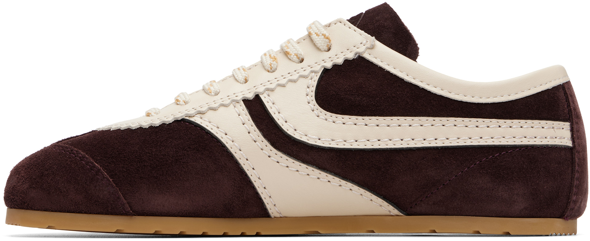 Dries Van Noten - Baskets bourgogne en suède