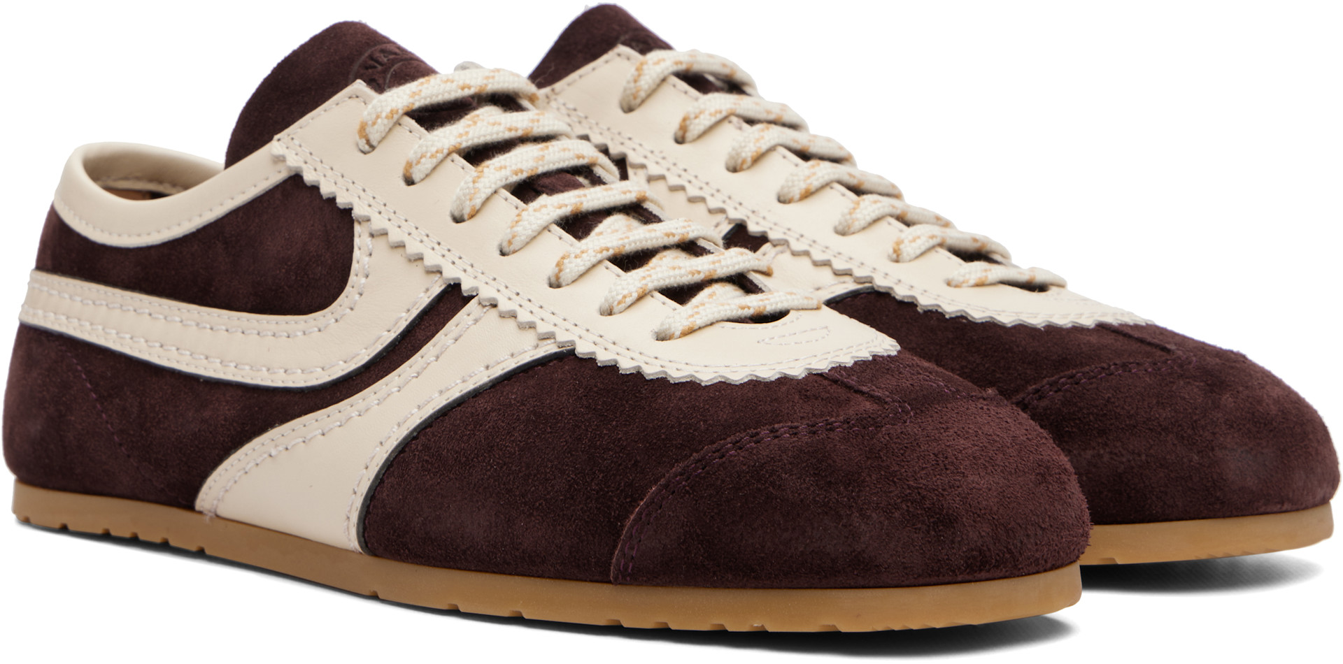 Dries Van Noten - Baskets bourgogne en suède