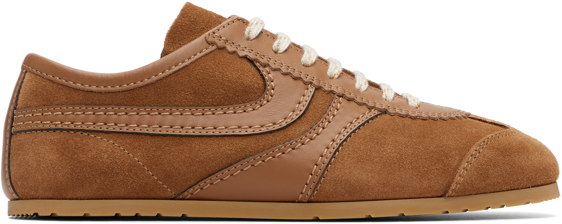 Dries Van Noten - Baskets brun clair en suède