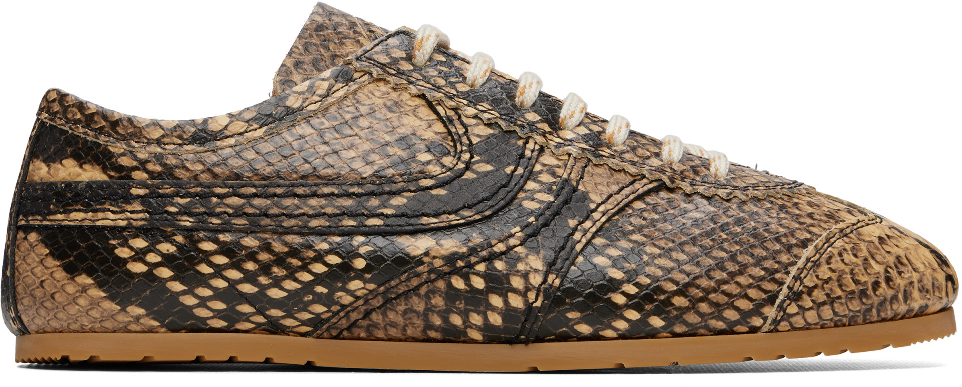 Dries Van Noten - Baskets beiges en cuir