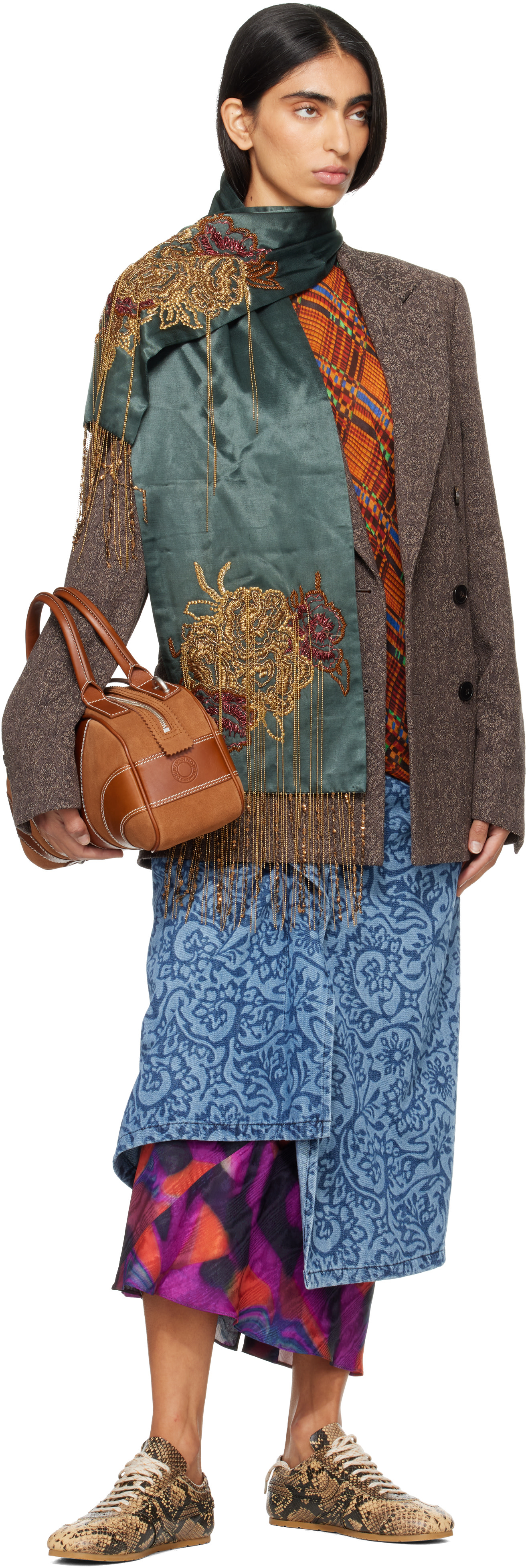 Dries Van Noten - Baskets beiges en cuir