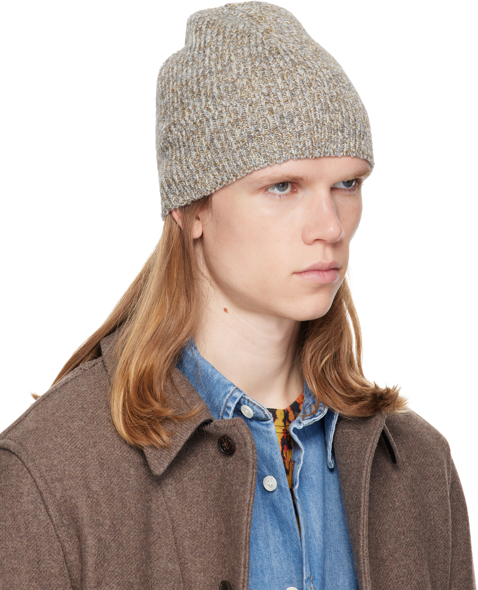 Dries Van Noten - Bonnet gris à image florale