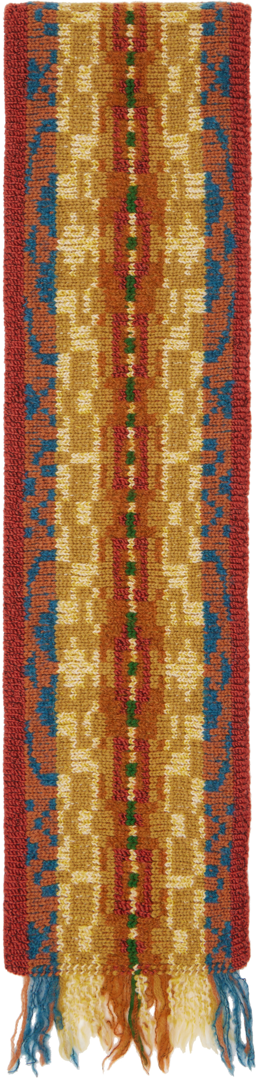 Dries Van Noten - Orange Jacquard Wool Scarf