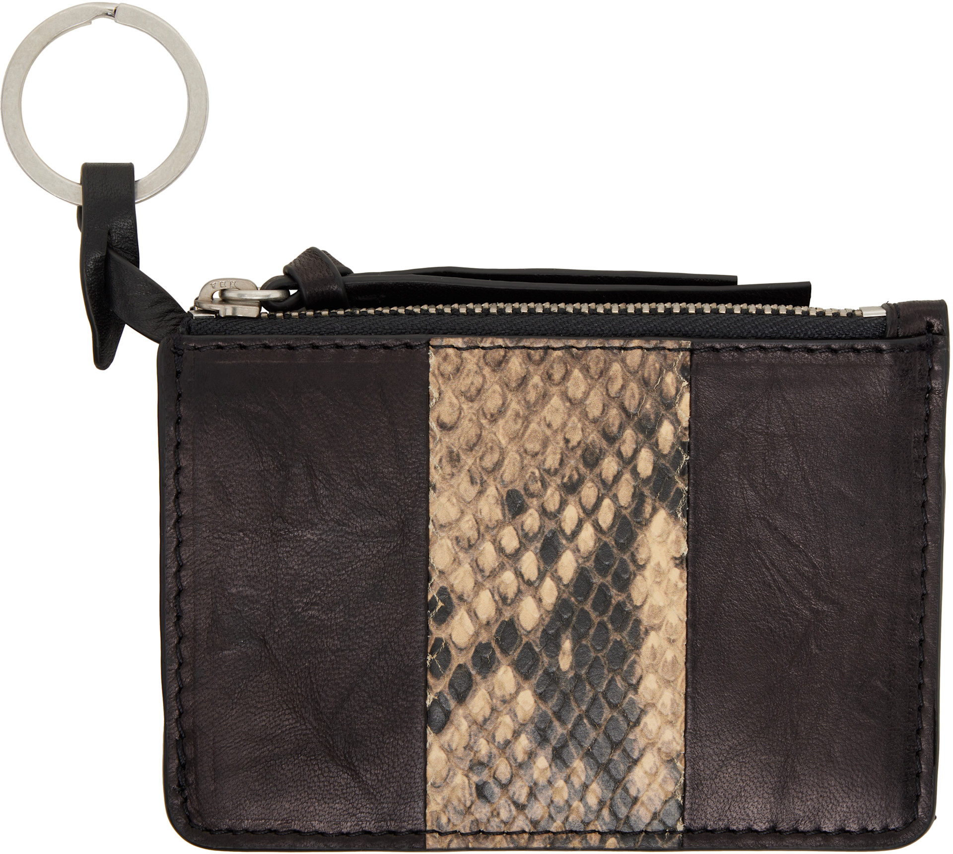 Dries Van Noten: Black & Beige Calfskin Wallet | SSENSE