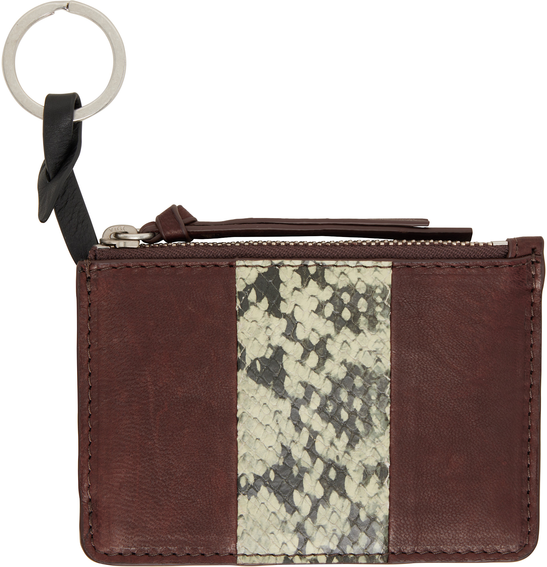 Dries Van Noten: Brown & Green Calfskin Wallet | SSENSE