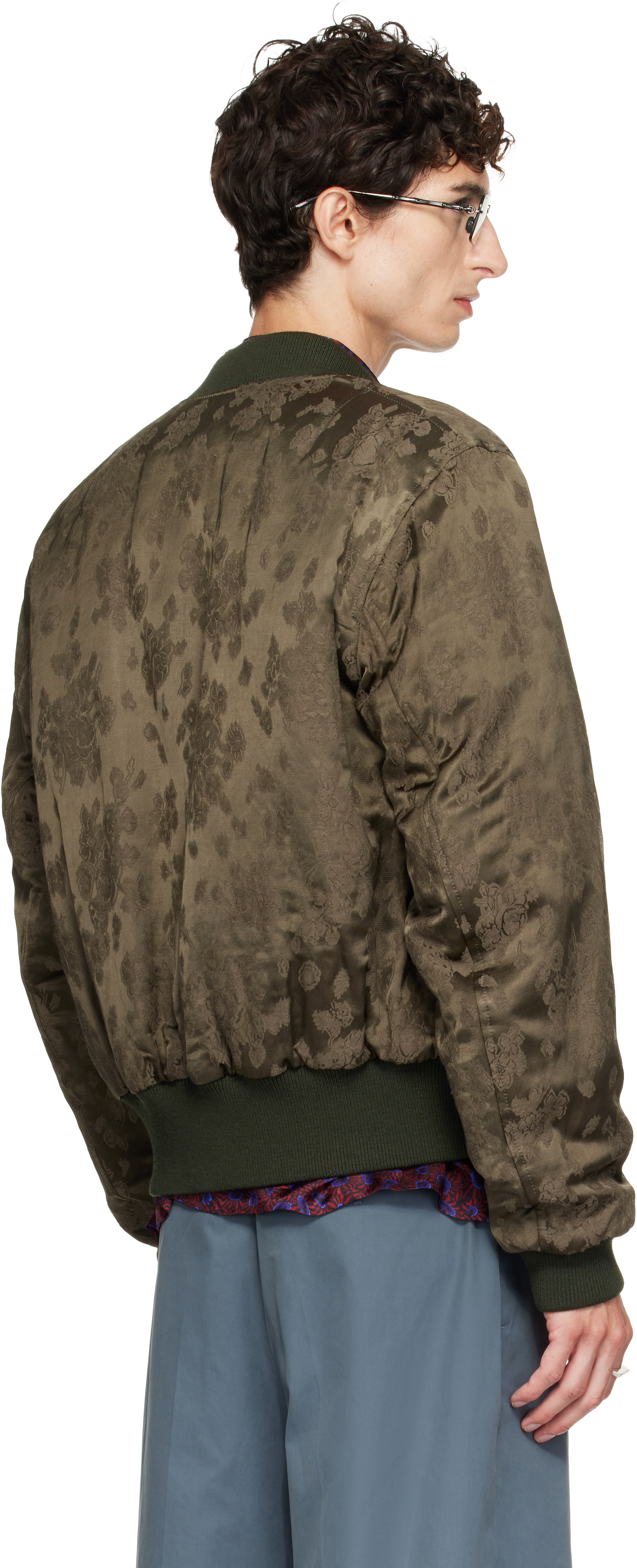 Dries Van Noten - Khaki Pattern Bomber Jacket