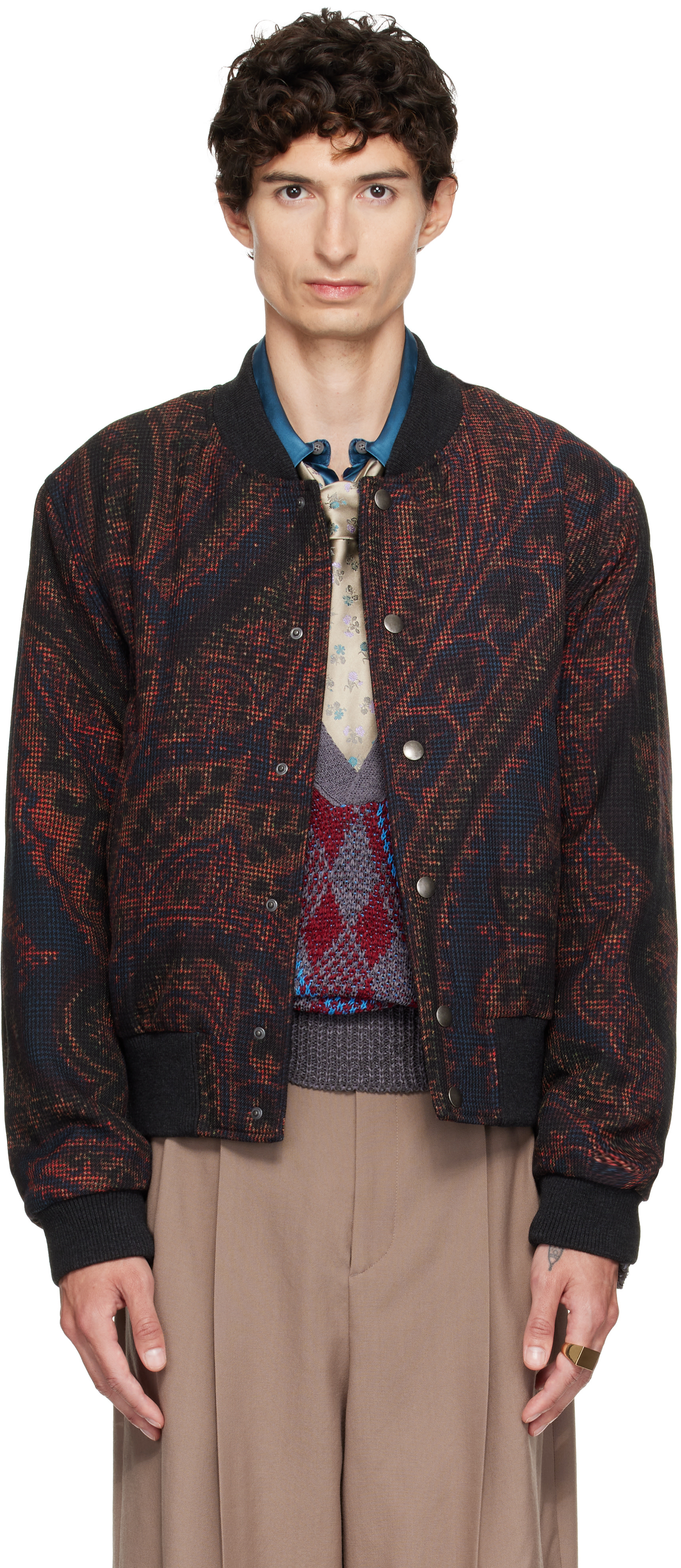Dries Van Noten - Navy Wool Bomber Jacket