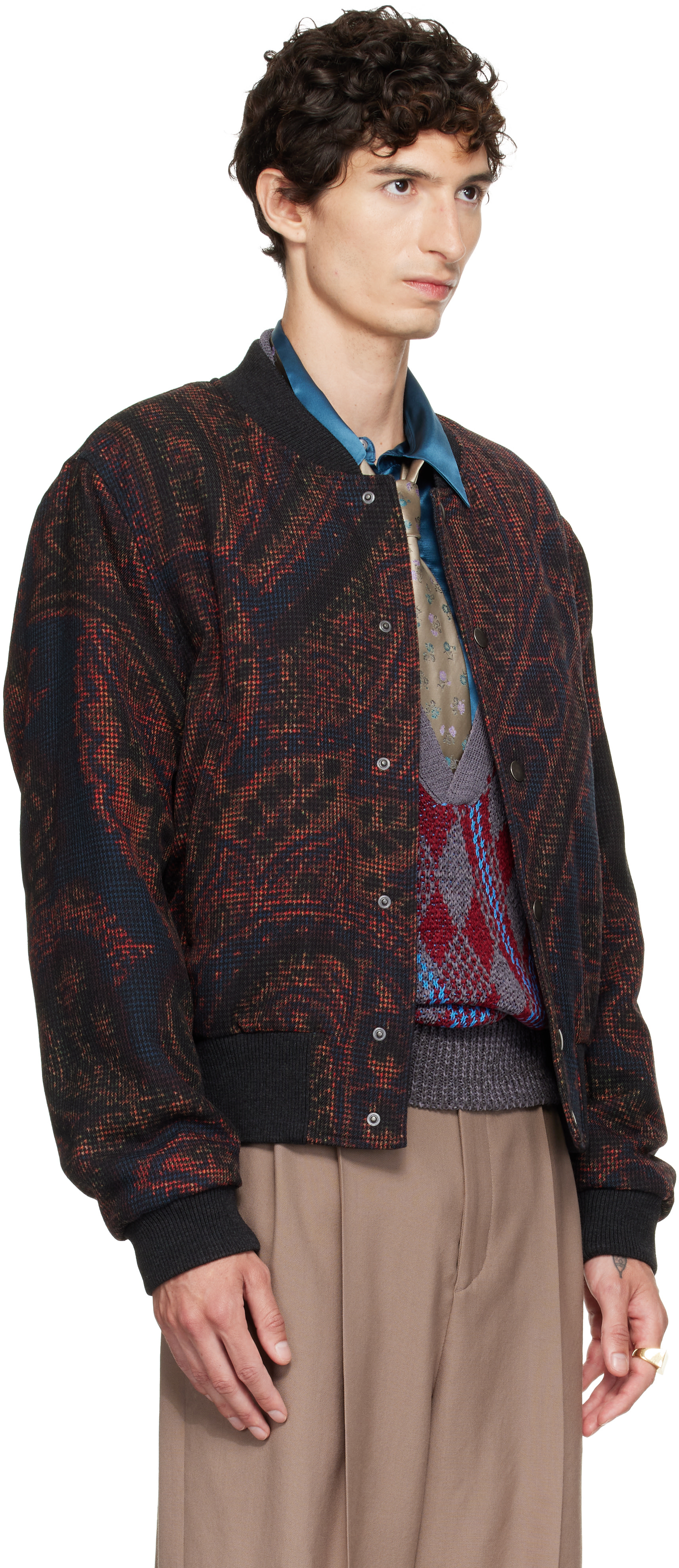 Dries Van Noten - Navy Wool Bomber Jacket