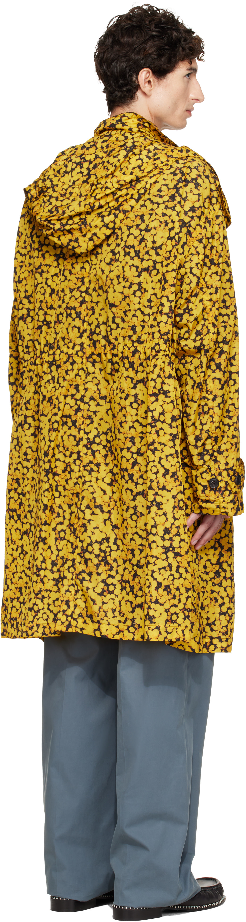 Dries Van Noten - 옐로우 오버사이즈 프린트 파카 코트