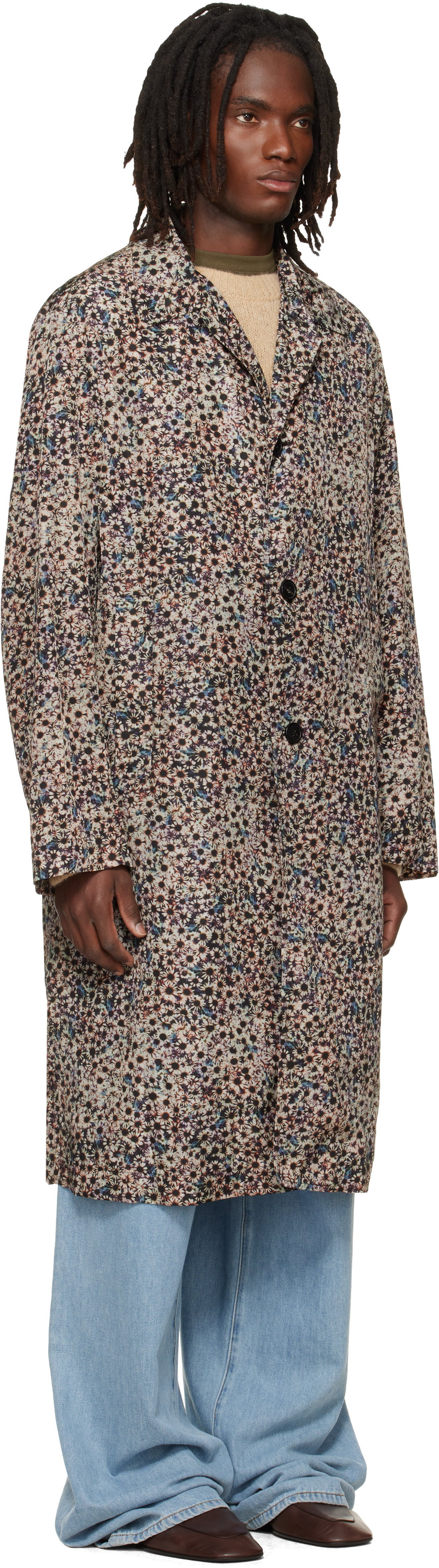 Dries Van Noten - Gray Printed Coat