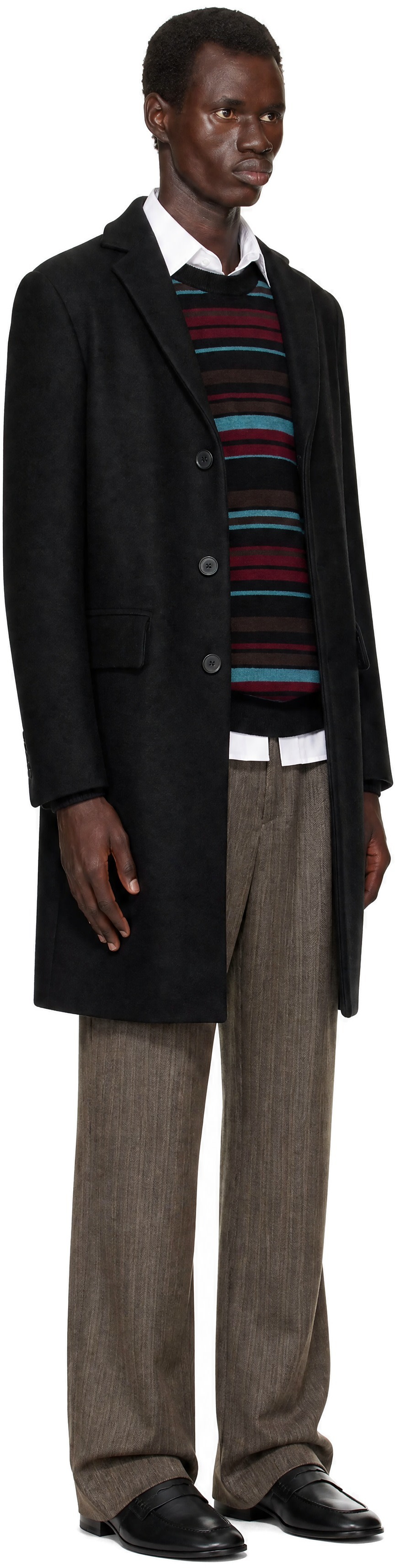 Dries Van Noten - Black Single-Breasted Wool Coat