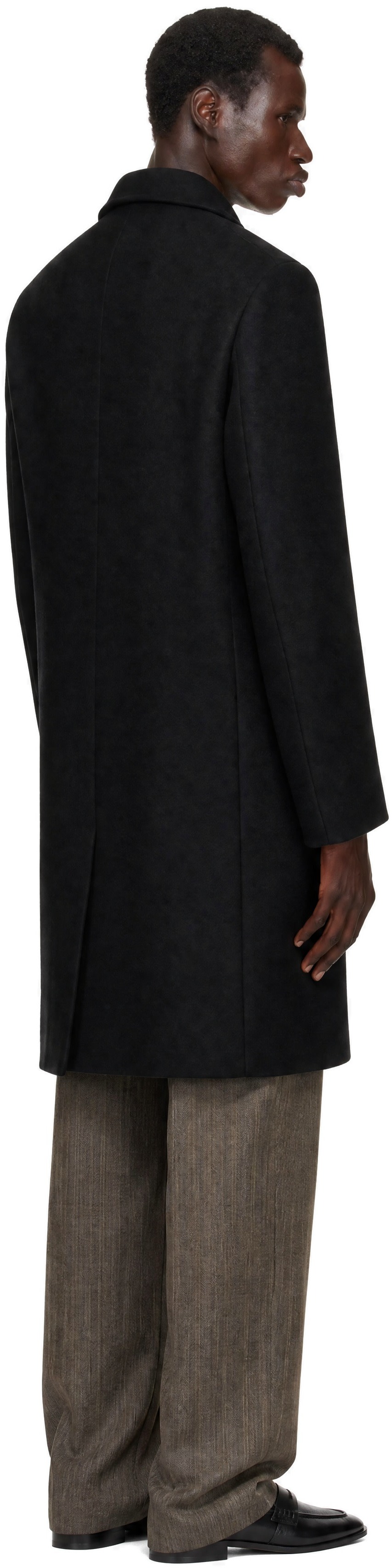 Dries Van Noten - Black Single-Breasted Wool Coat