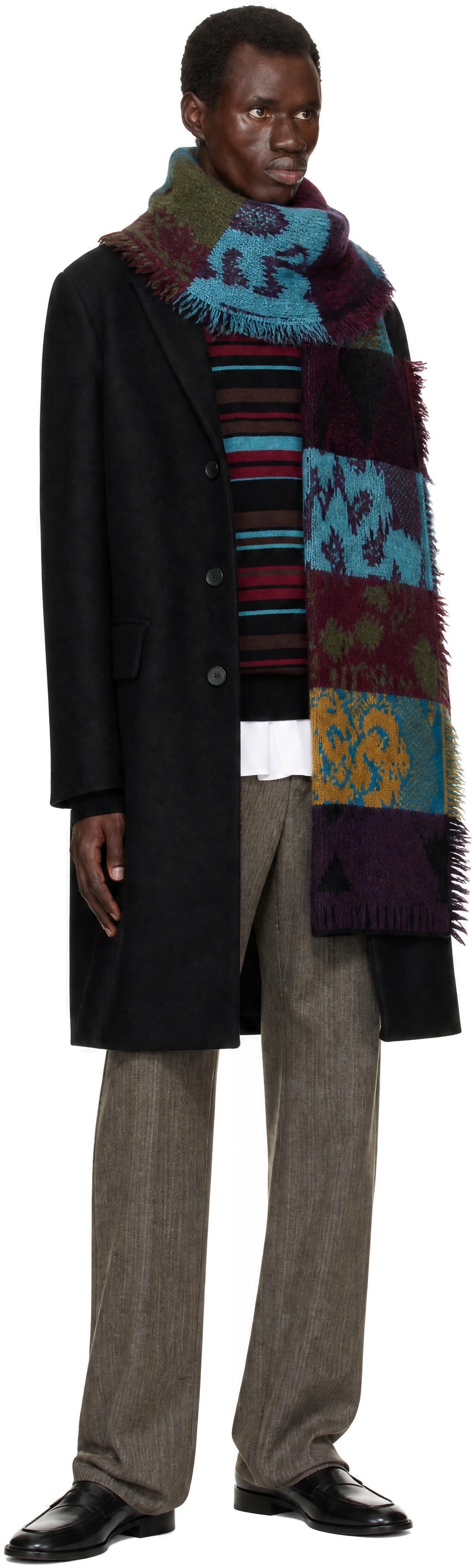 Dries Van Noten - Black Single-Breasted Wool Coat