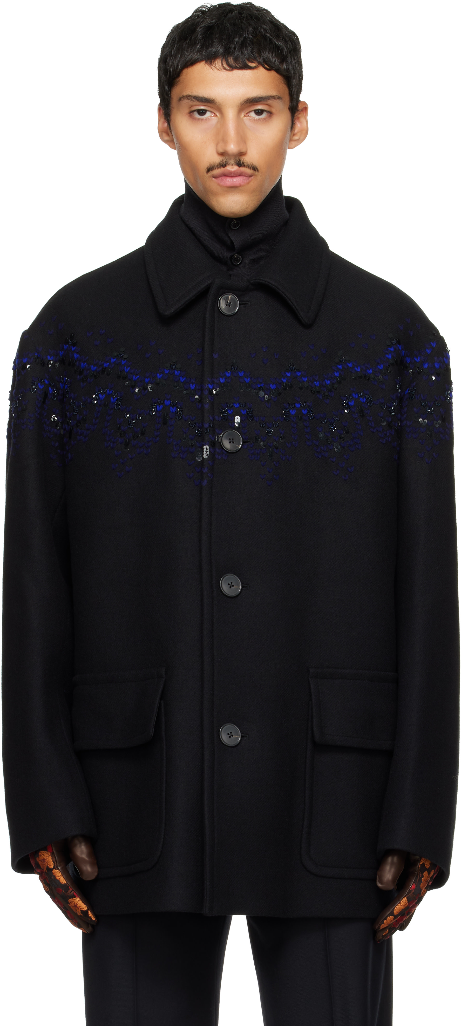 Dries Van Noten - Black Wool Coat