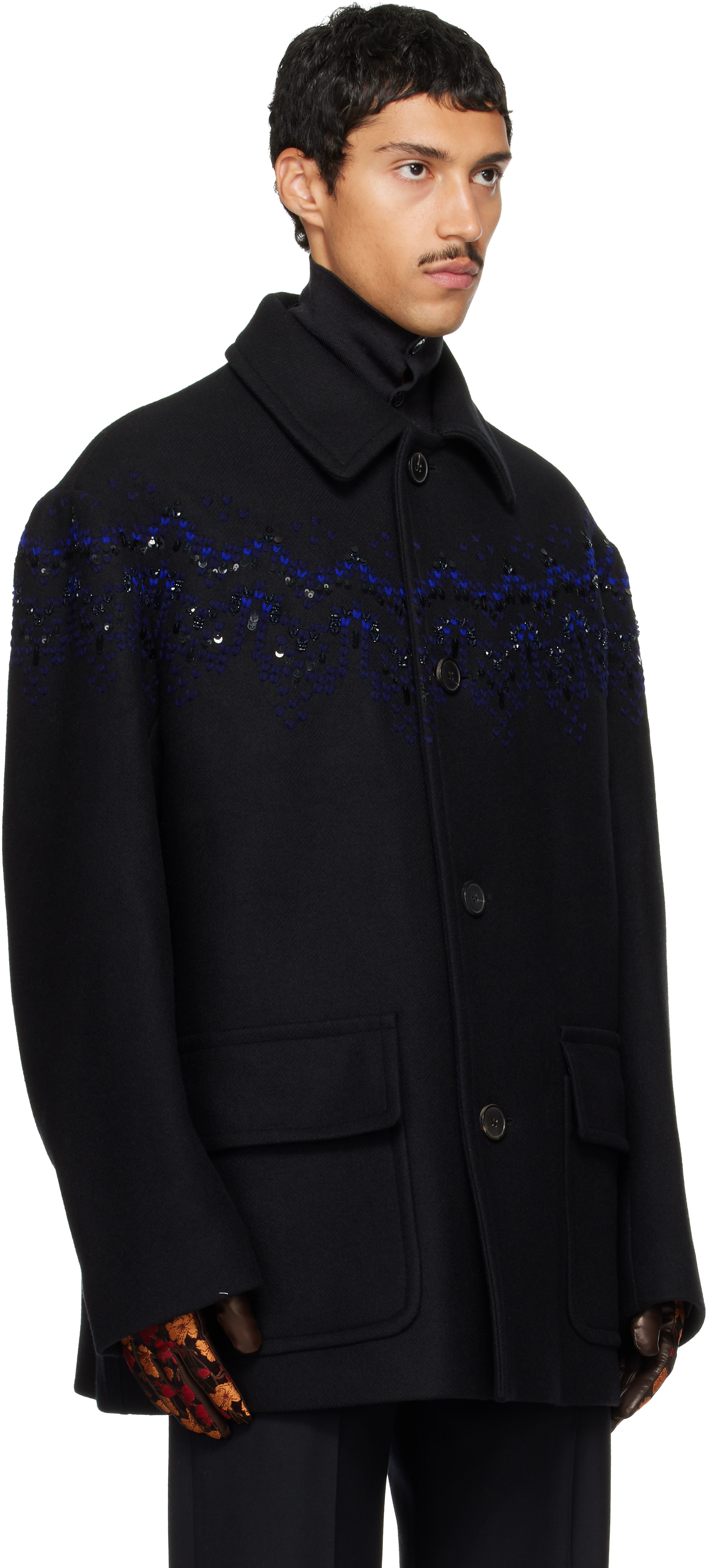 Dries Van Noten - Black Wool Coat