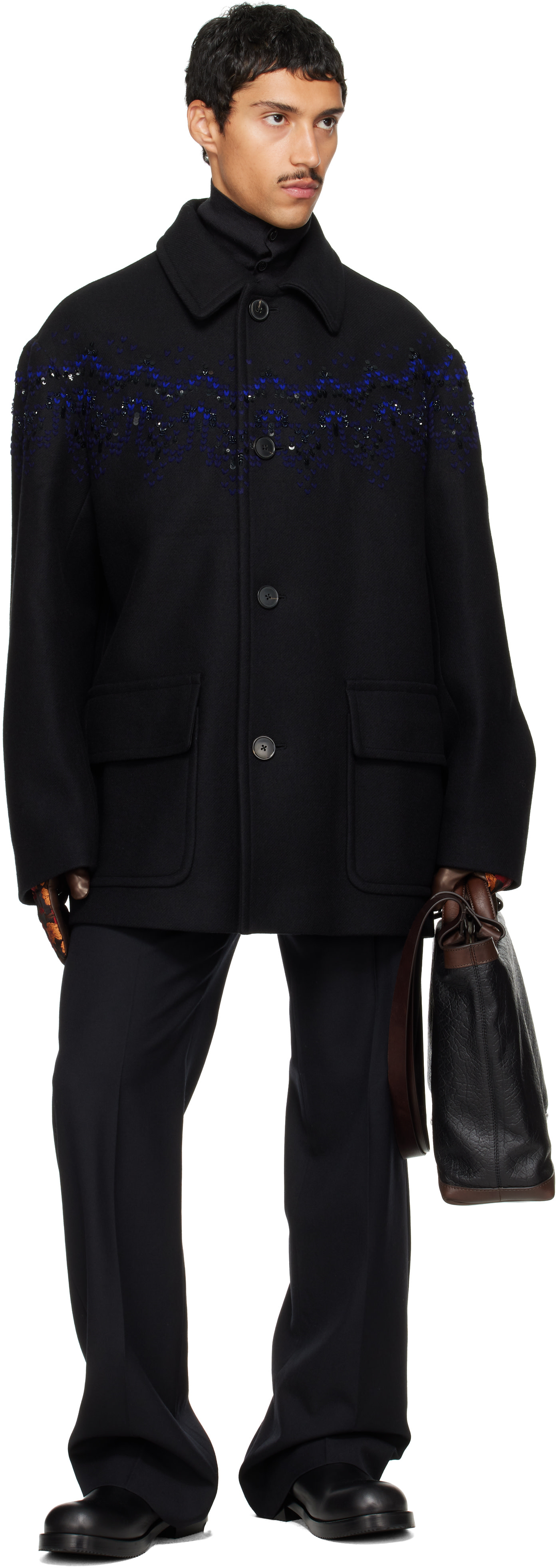 Dries Van Noten - Black Wool Coat