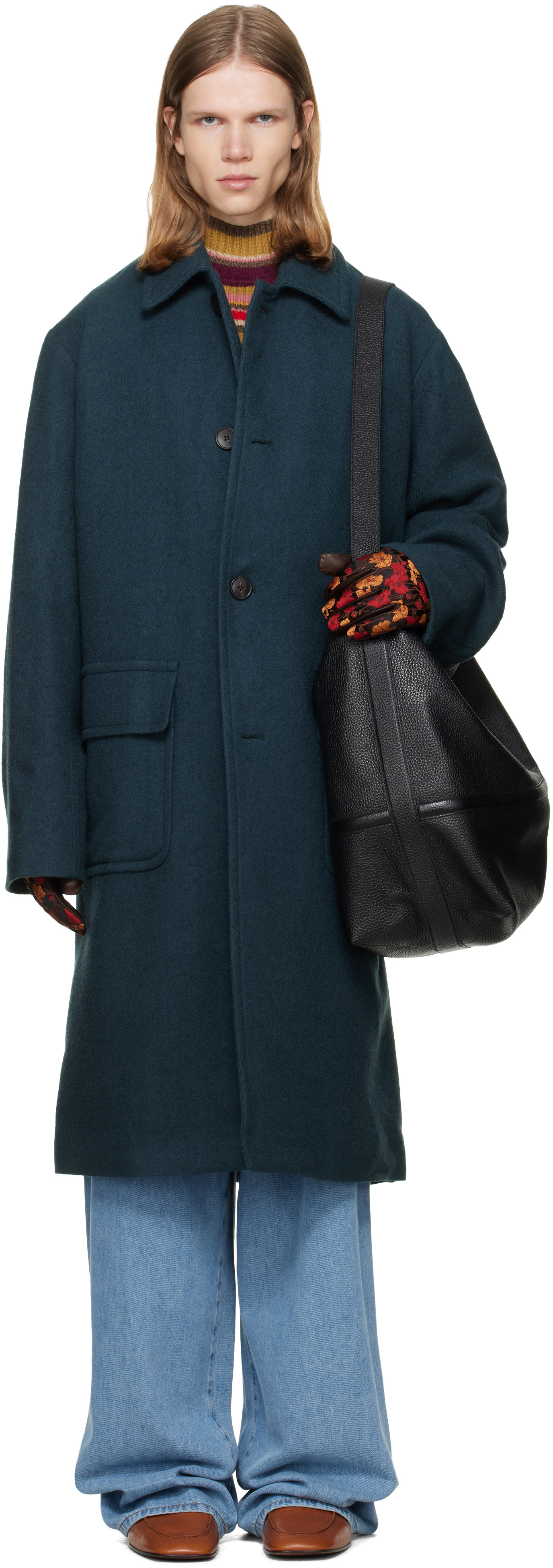 dries van notten モッズコート ウールメルトン Dries Van Noten: グリーン ウール メルトン コート | SSENSE 日本